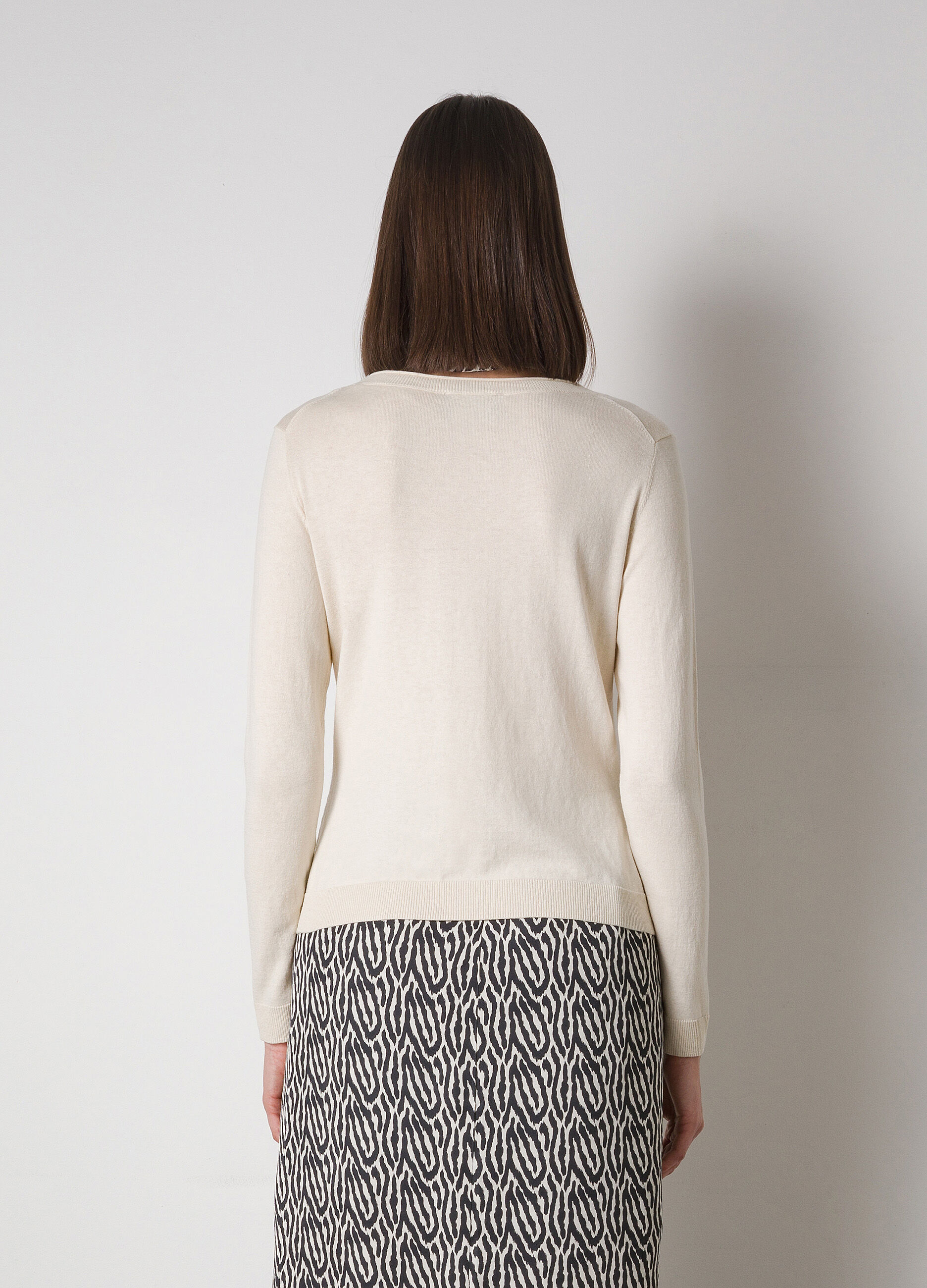 Round-neck silk-blend tricot