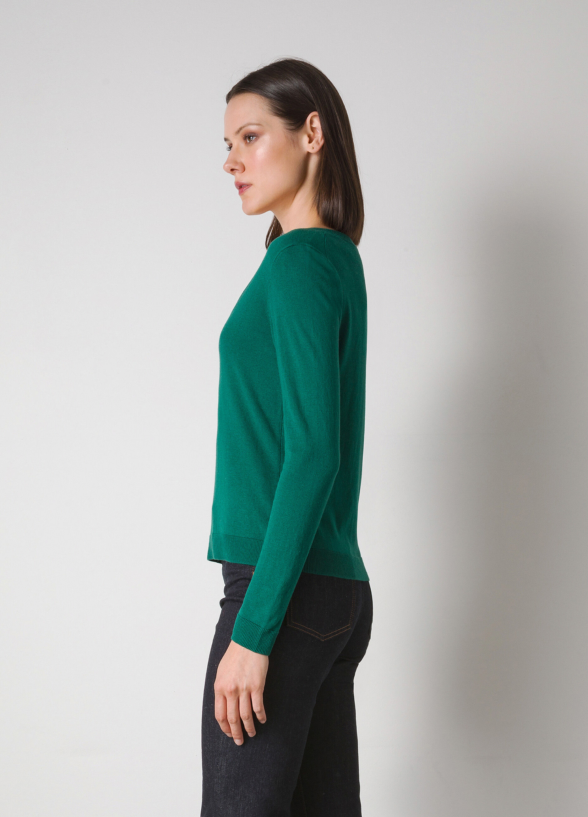 Round-neck silk-blend tricot