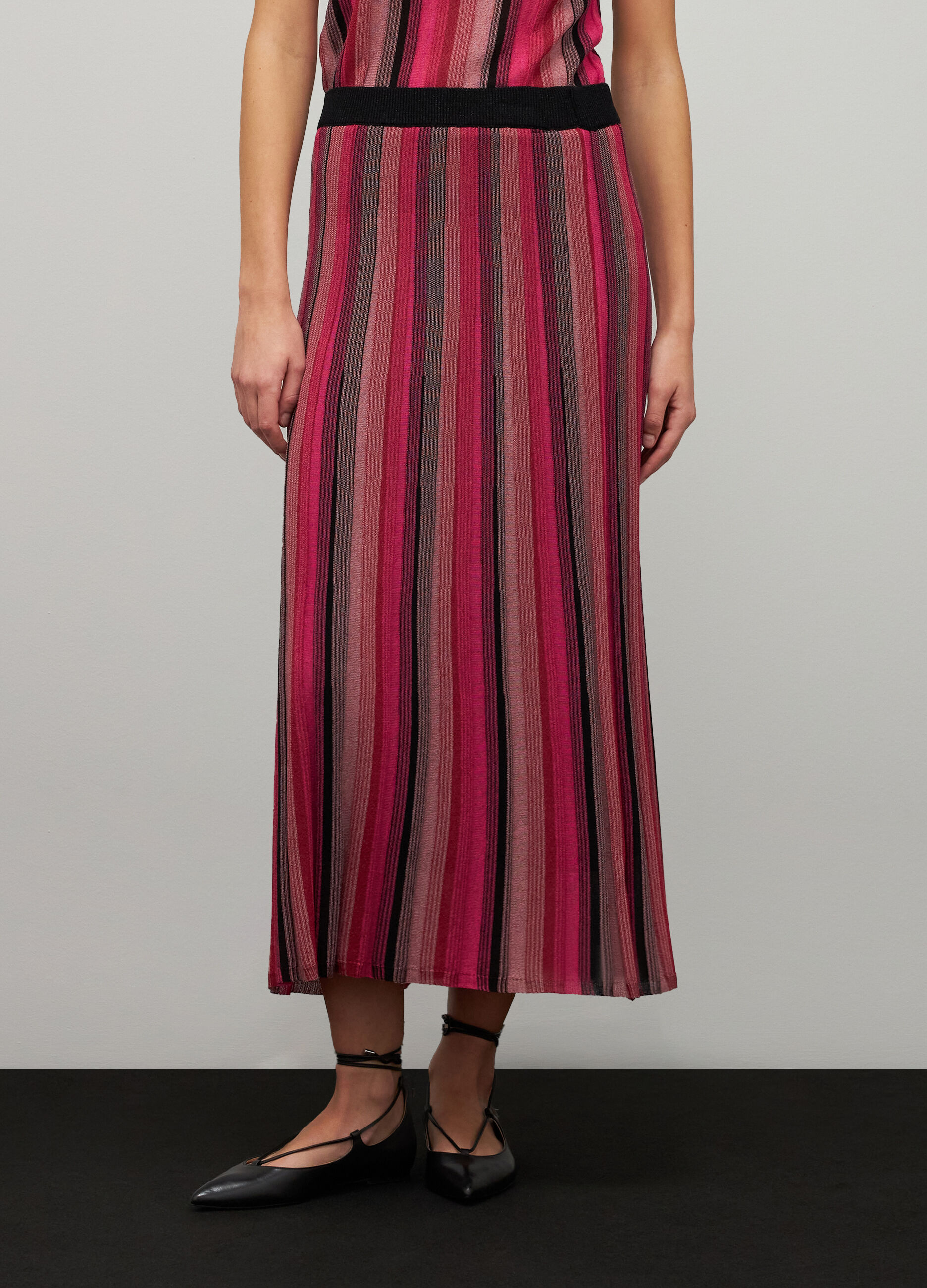 Striped long skirt
