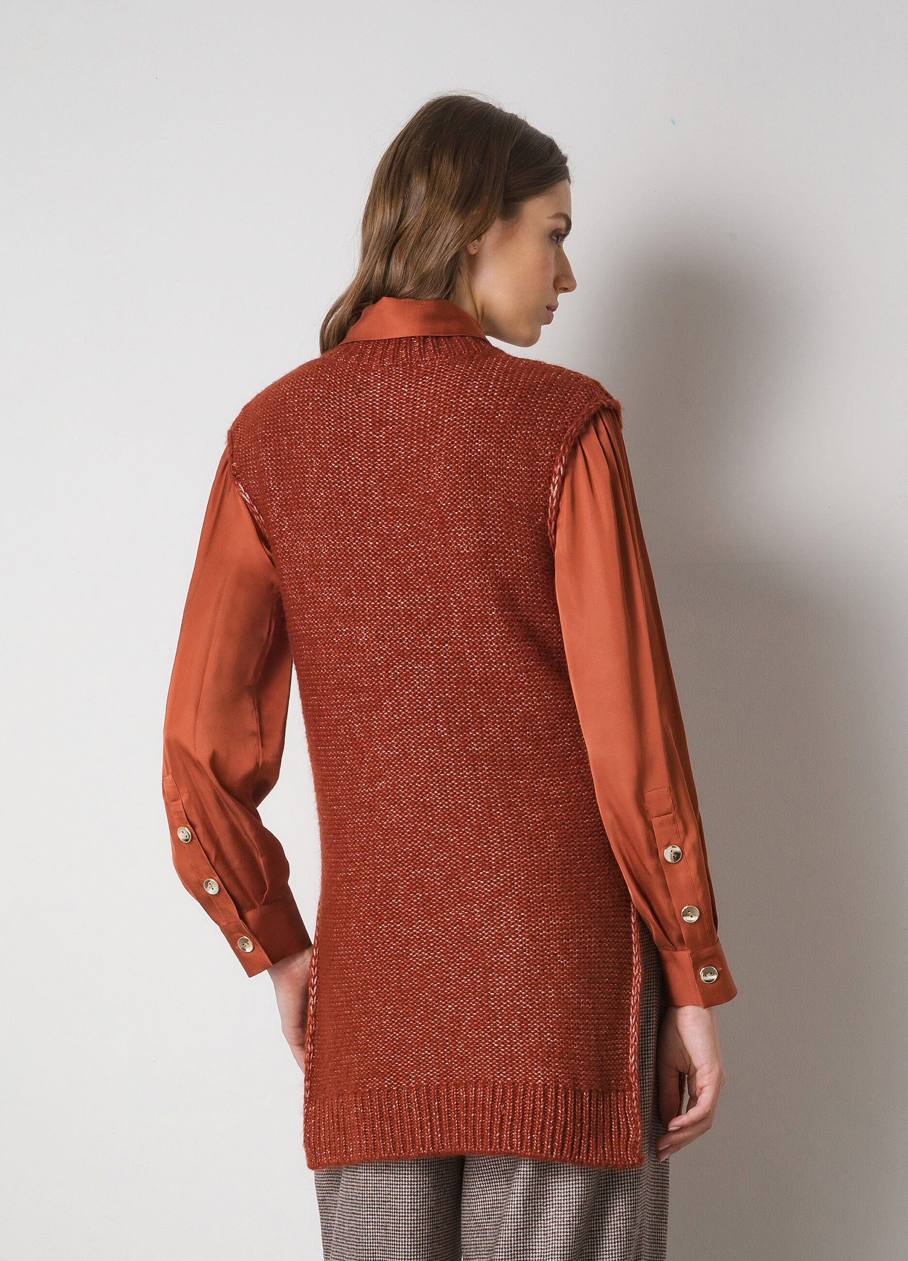 Sleeveless tricot in wool blend