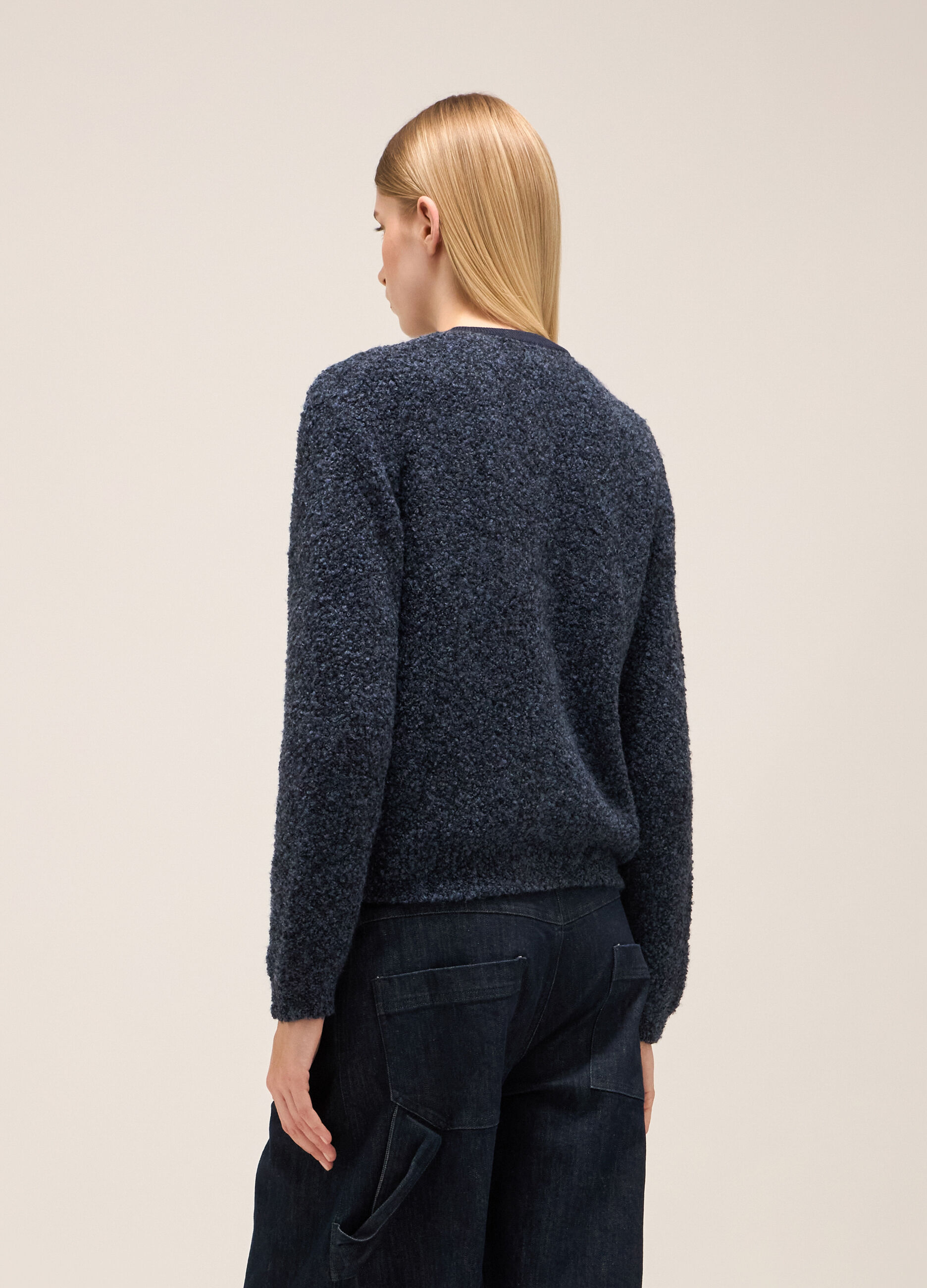 Knitted cardigan in virgin wool blend