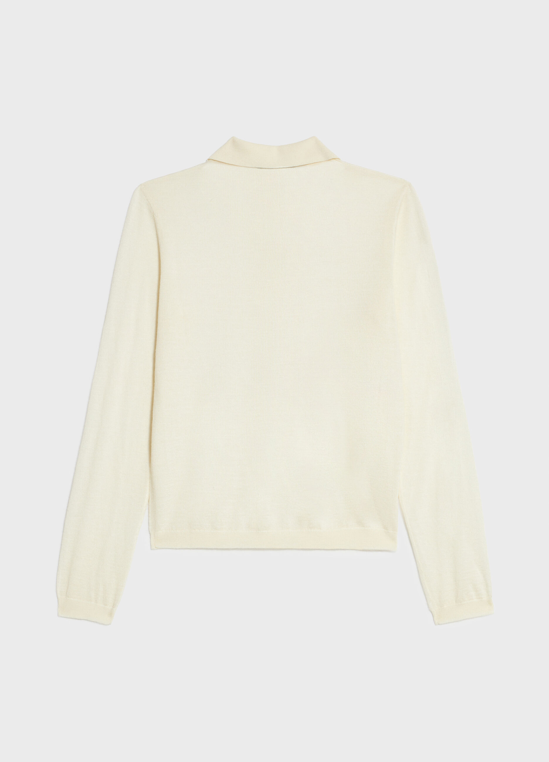 Polo neck with long sleeves in wool blend
