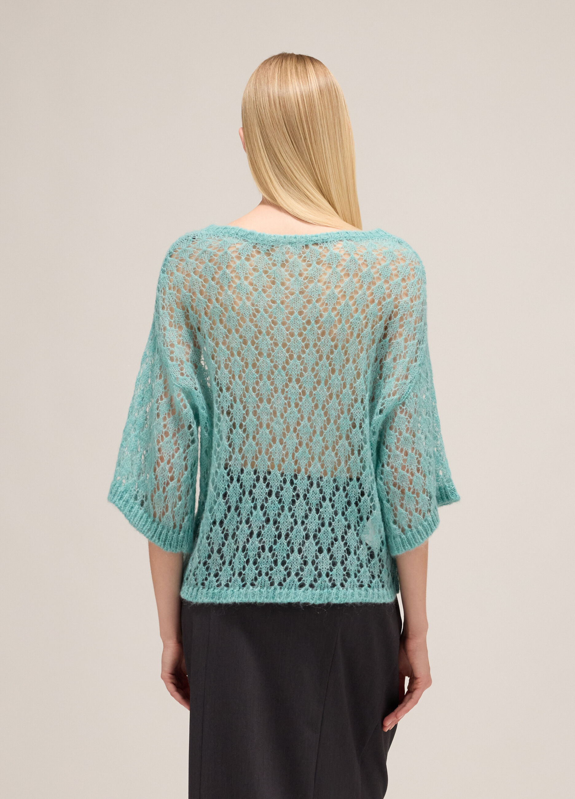 Openwork knit sweater
