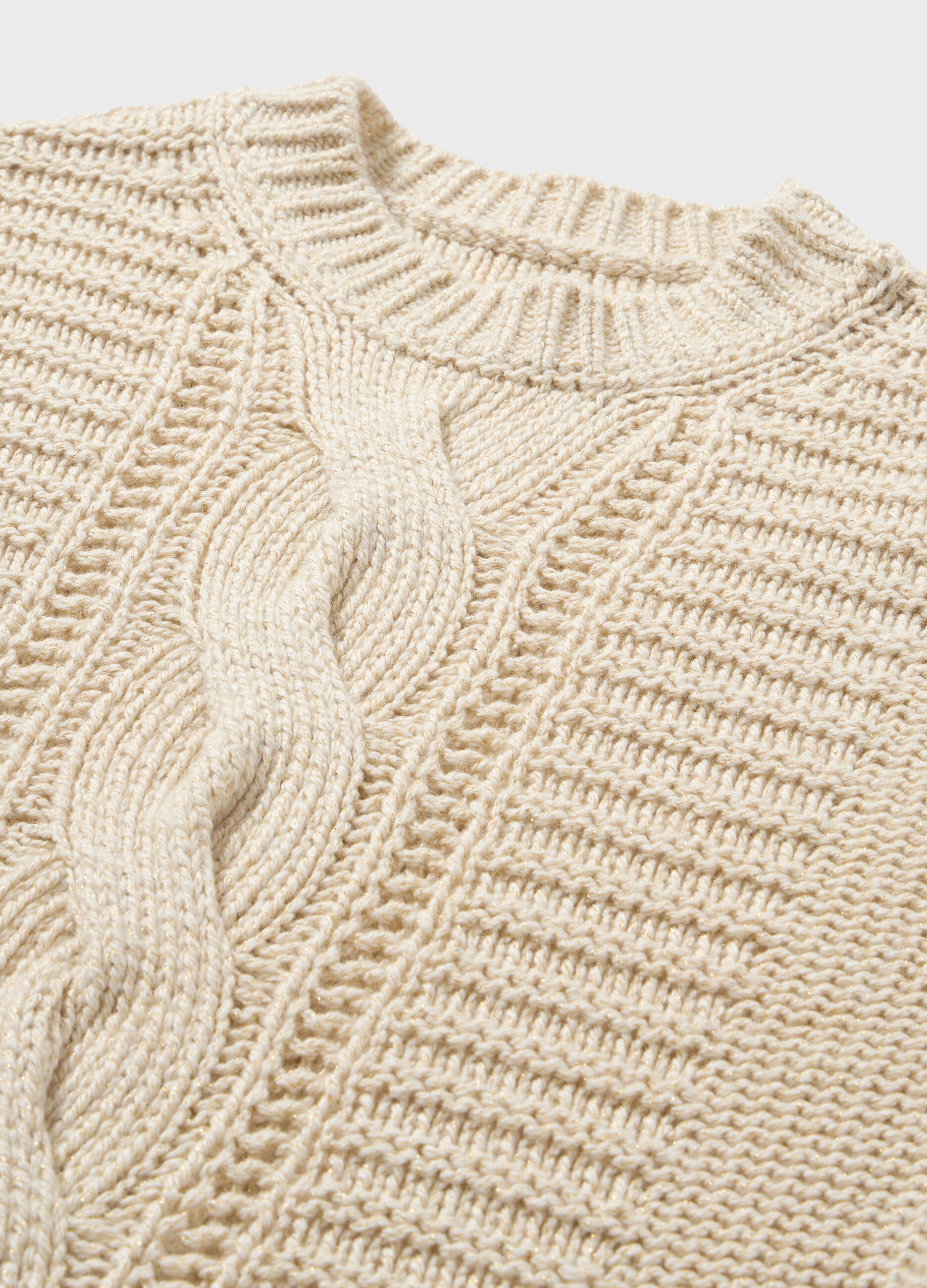Crew-neck sweater in wool and alpaca blend