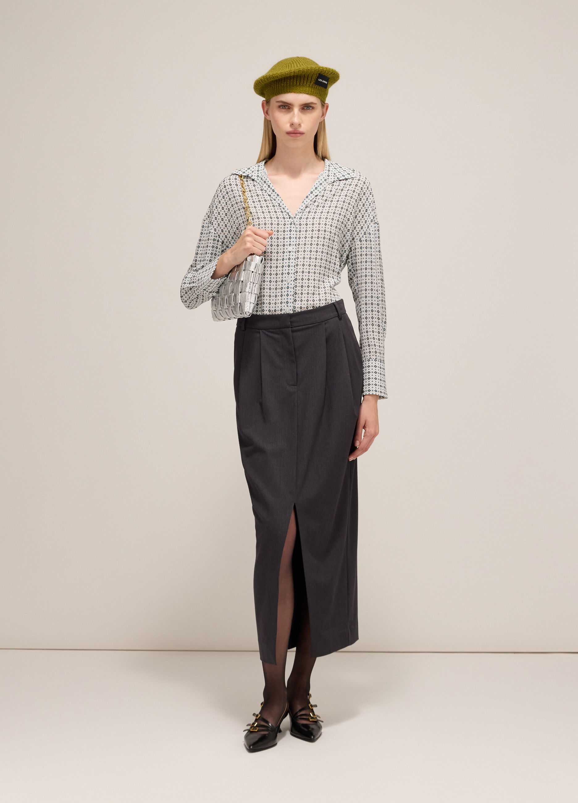 Shirt in printed viscose