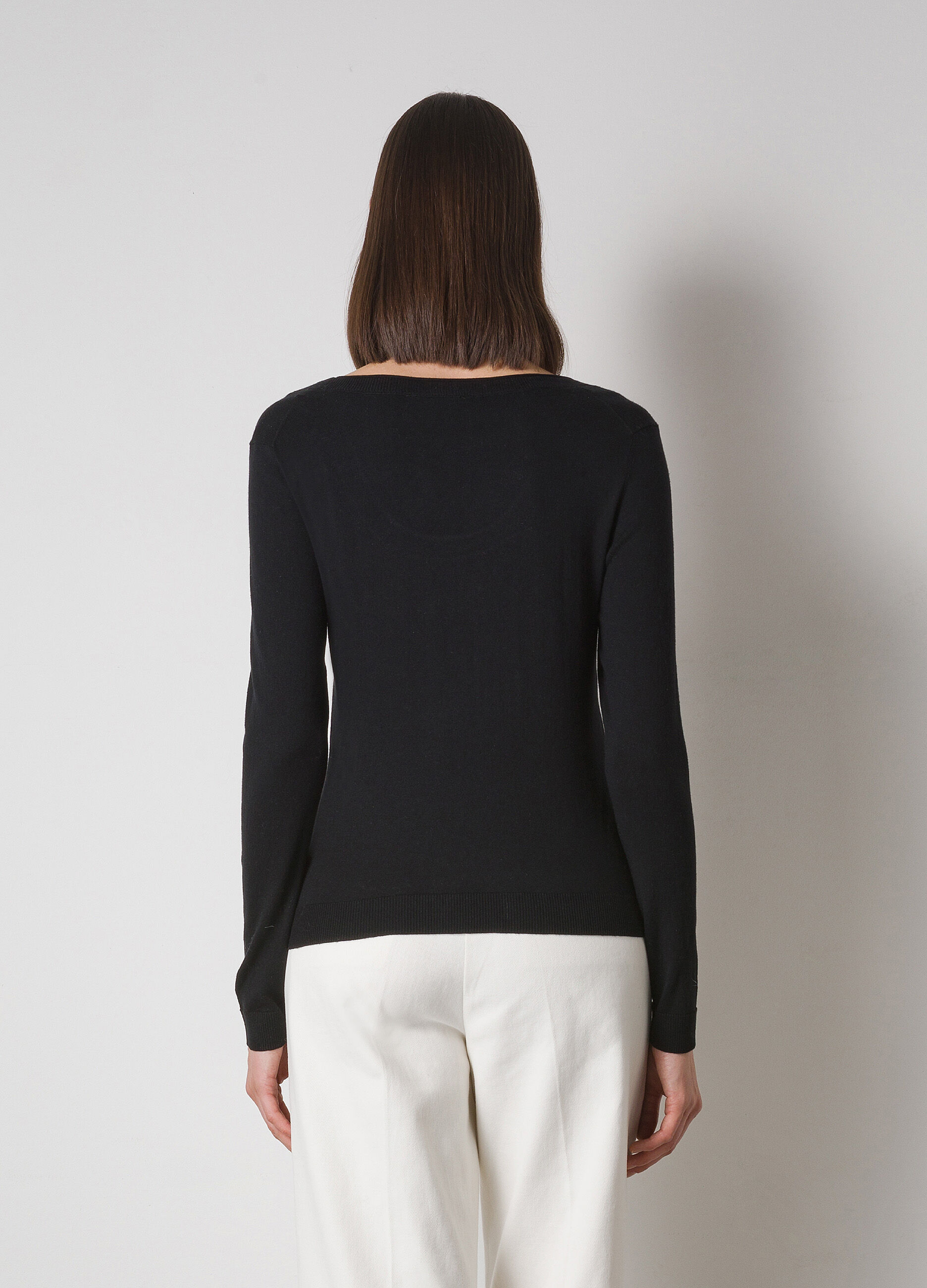 Round-neck silk-blend tricot_1
