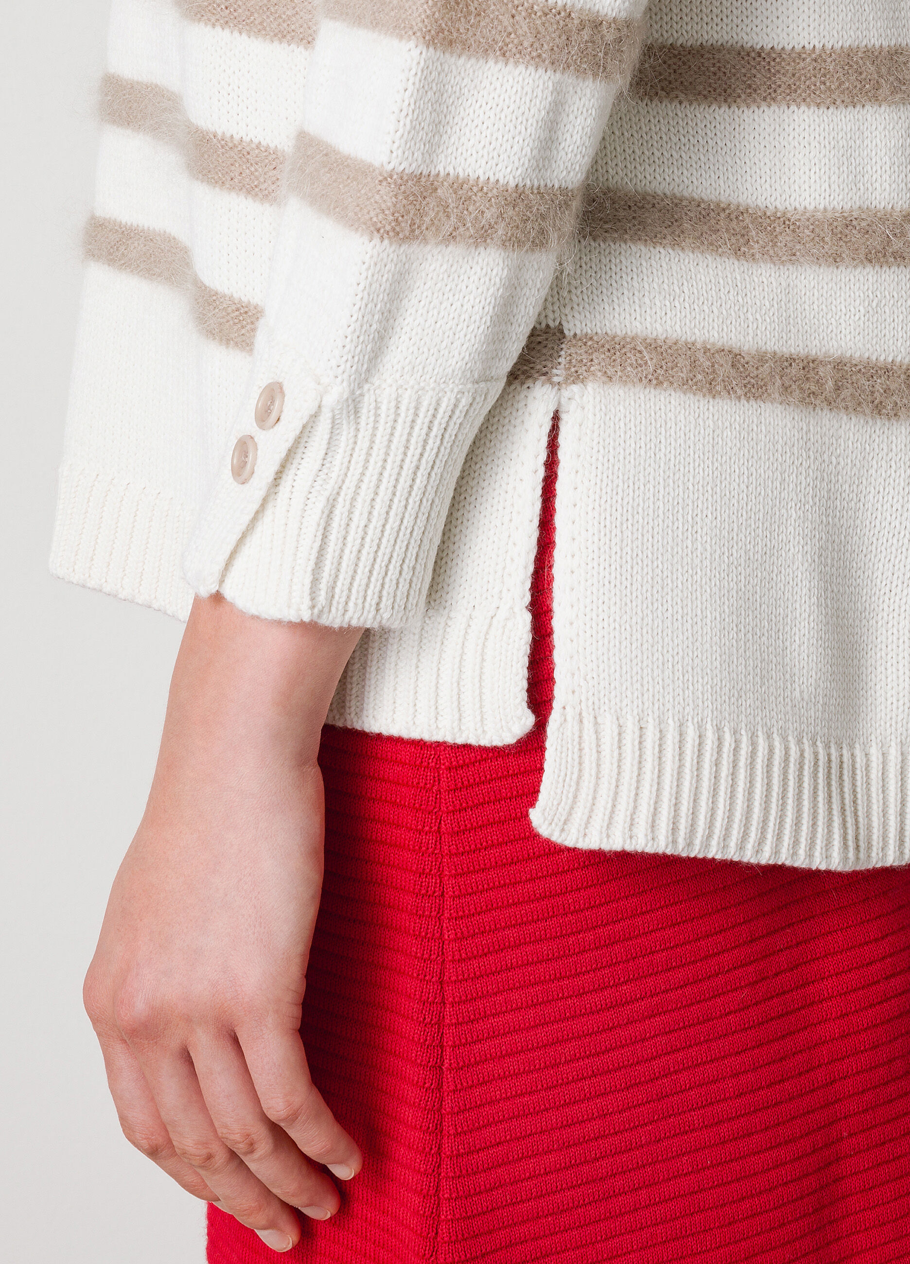 Striped pullover in virgin wool blend _2