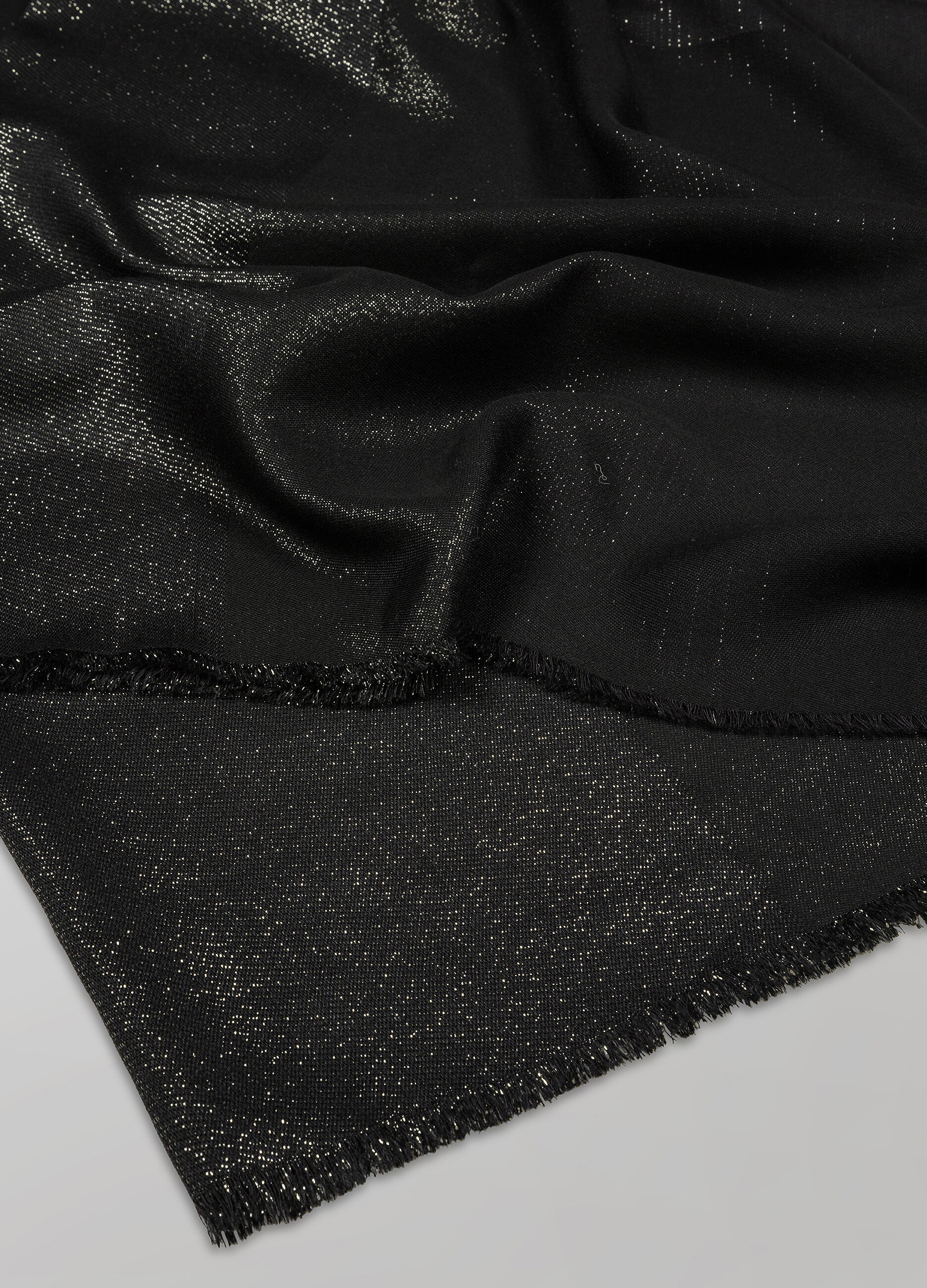 Wool-blend scarf with lurex thread