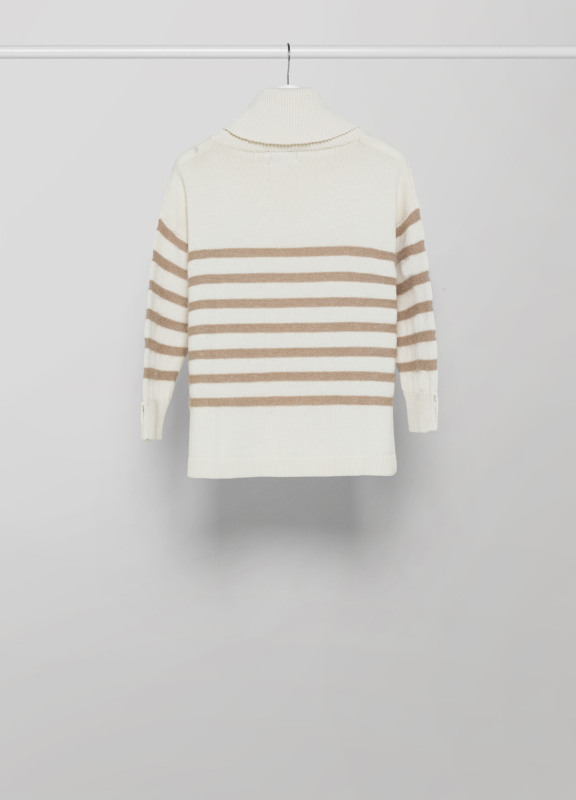 Striped pullover in virgin wool blend _5
