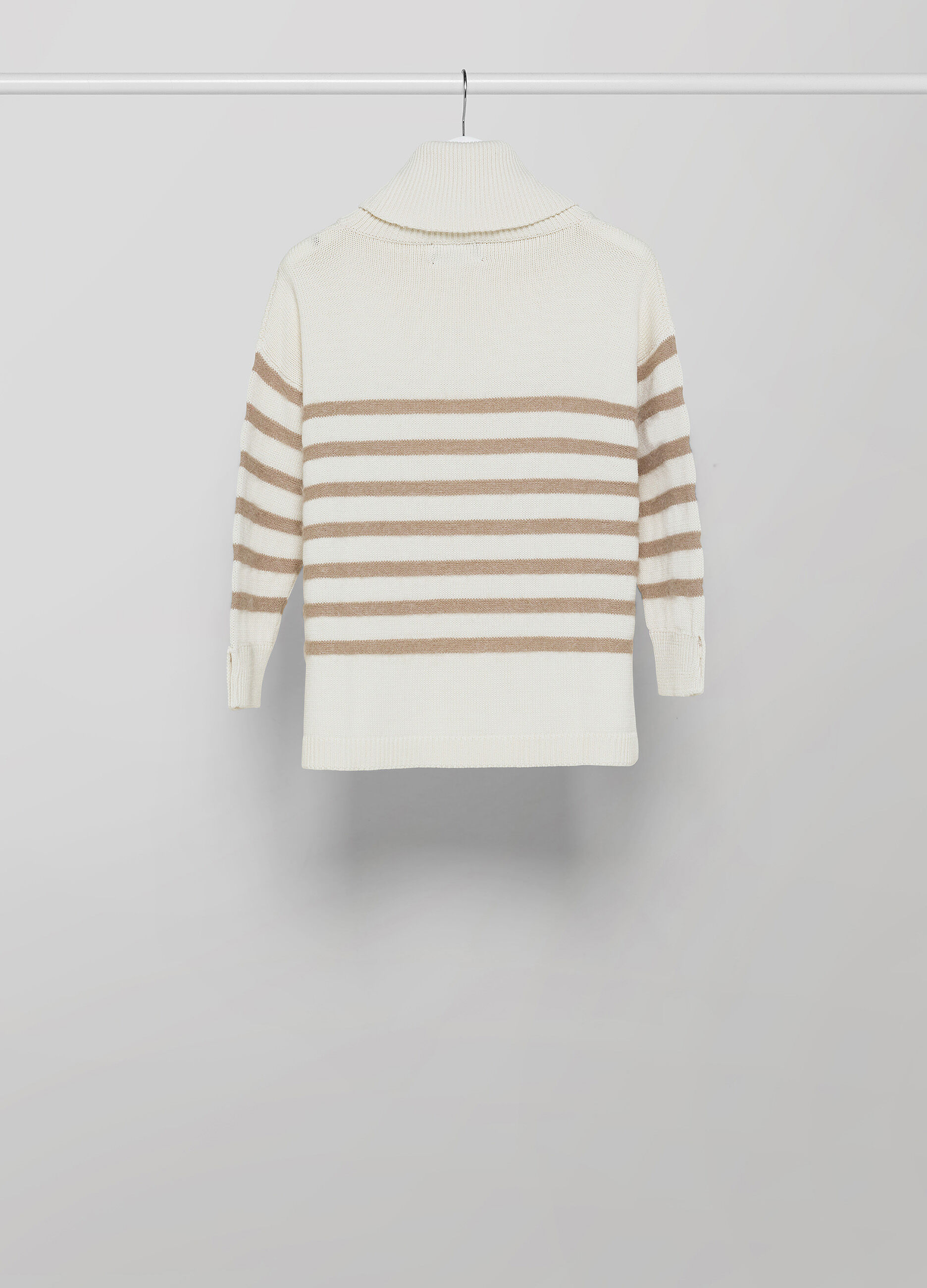Striped pullover in virgin wool blend _5