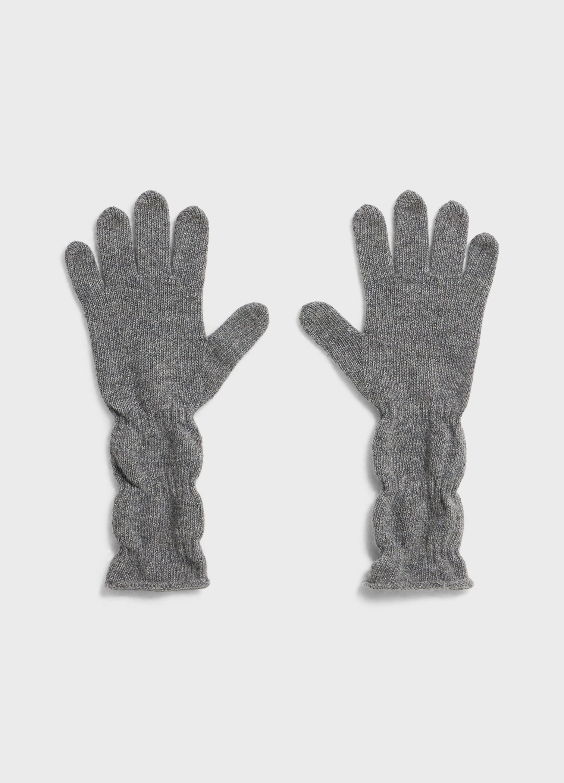 Long wool-blend gloves