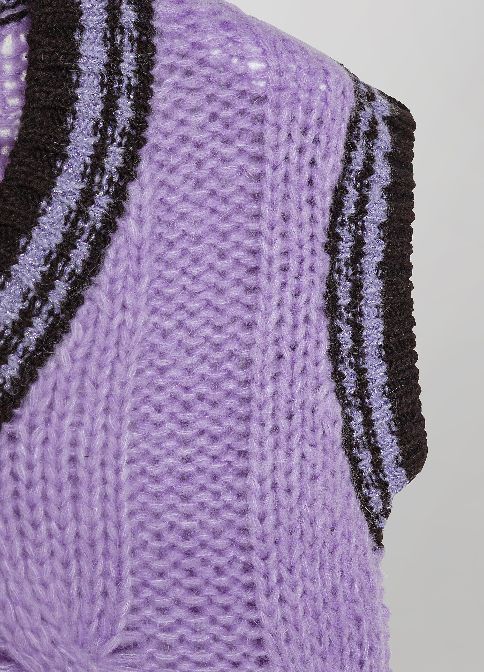 Mohair wool-blend tricot waistcoat with V-neck