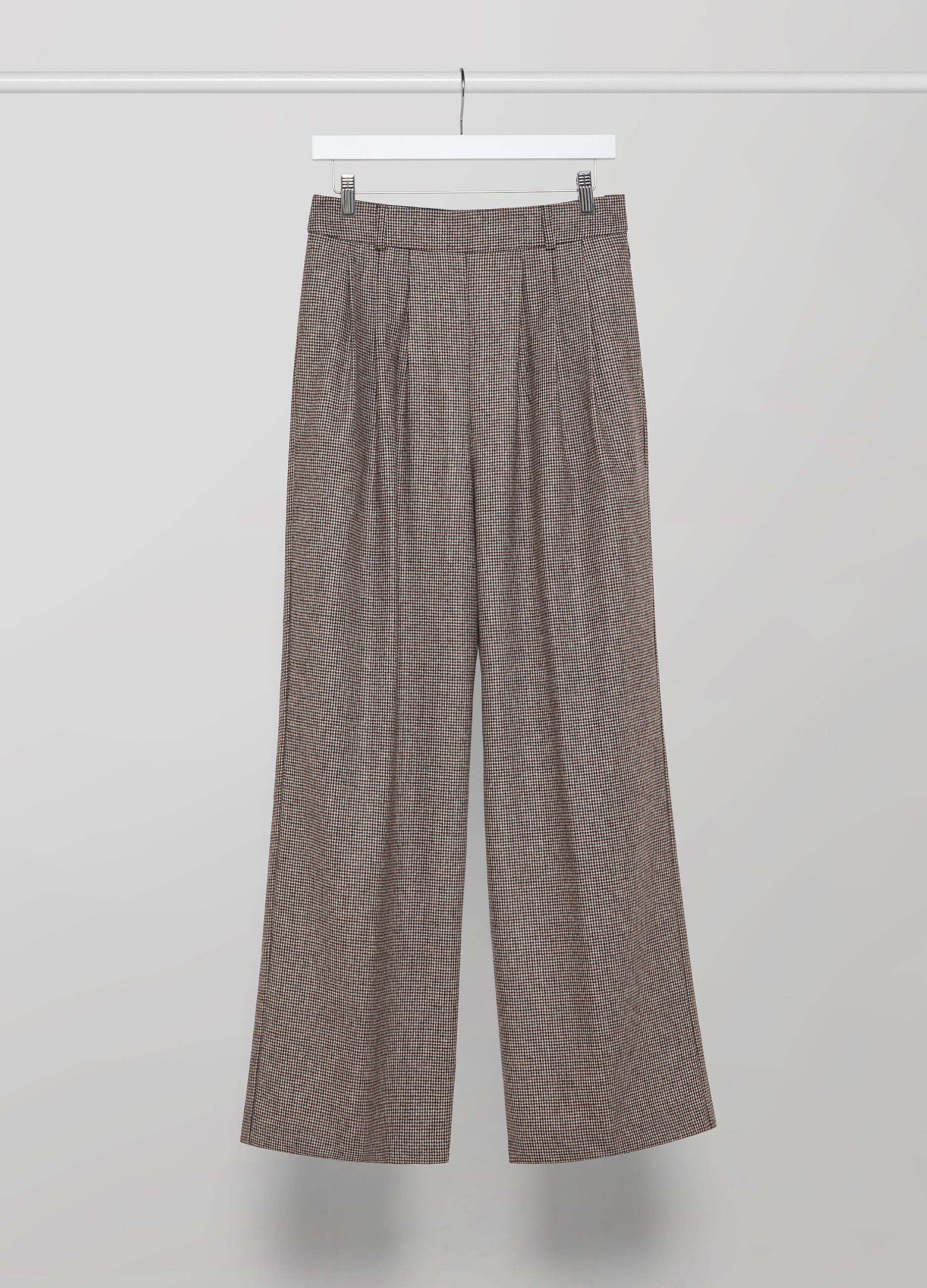 Wool blend wide flare trousers_4