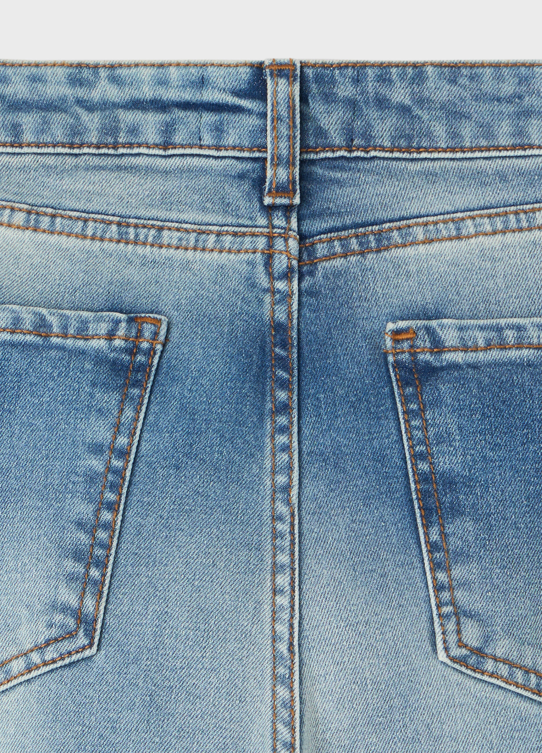 5-Pocket jeans in bleached stretch cotton