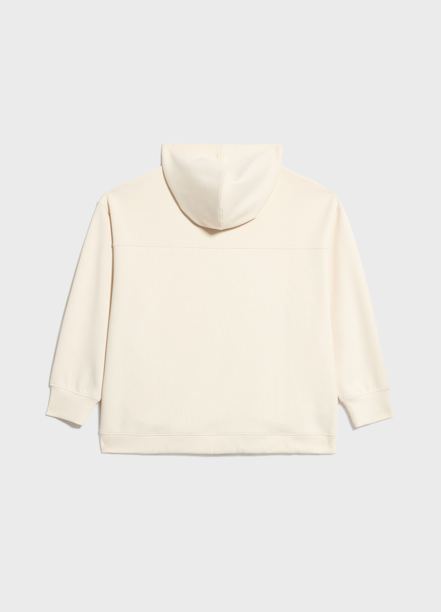 Sweatshirt with hood and zip fastening