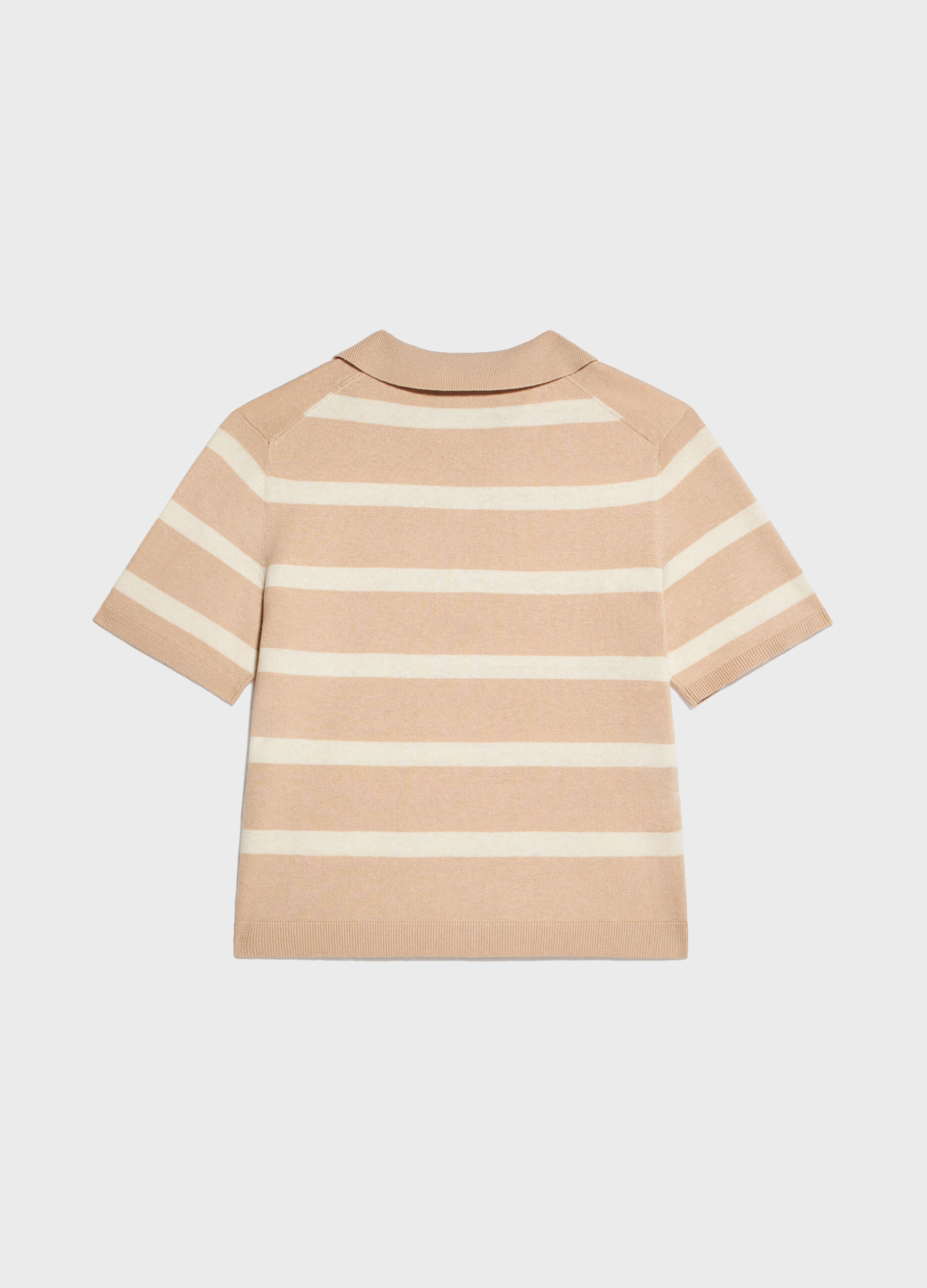 Striped cotton and silk tricot polo shirt_5