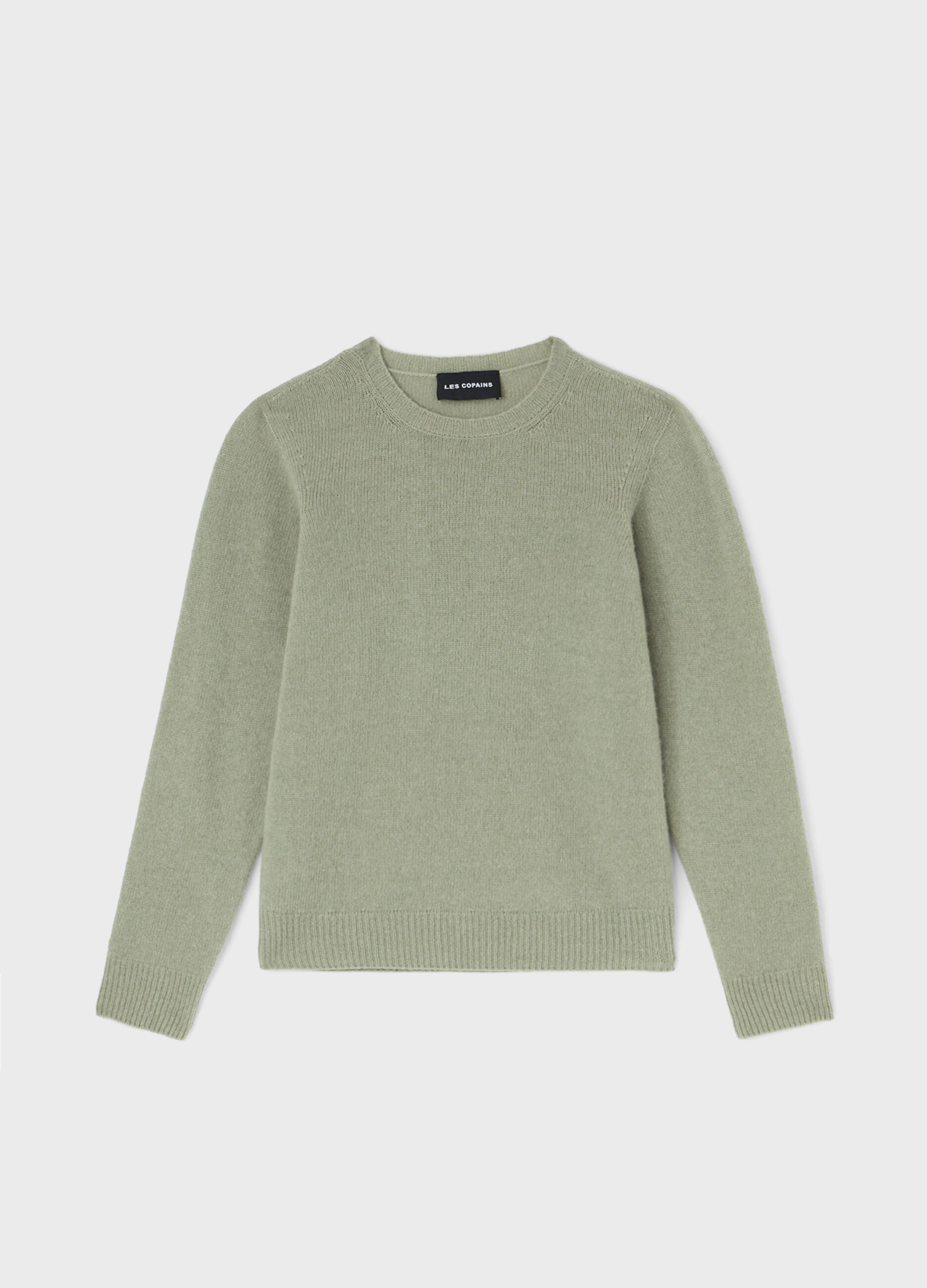 Crew-neck sweater in merino wool and cashmere