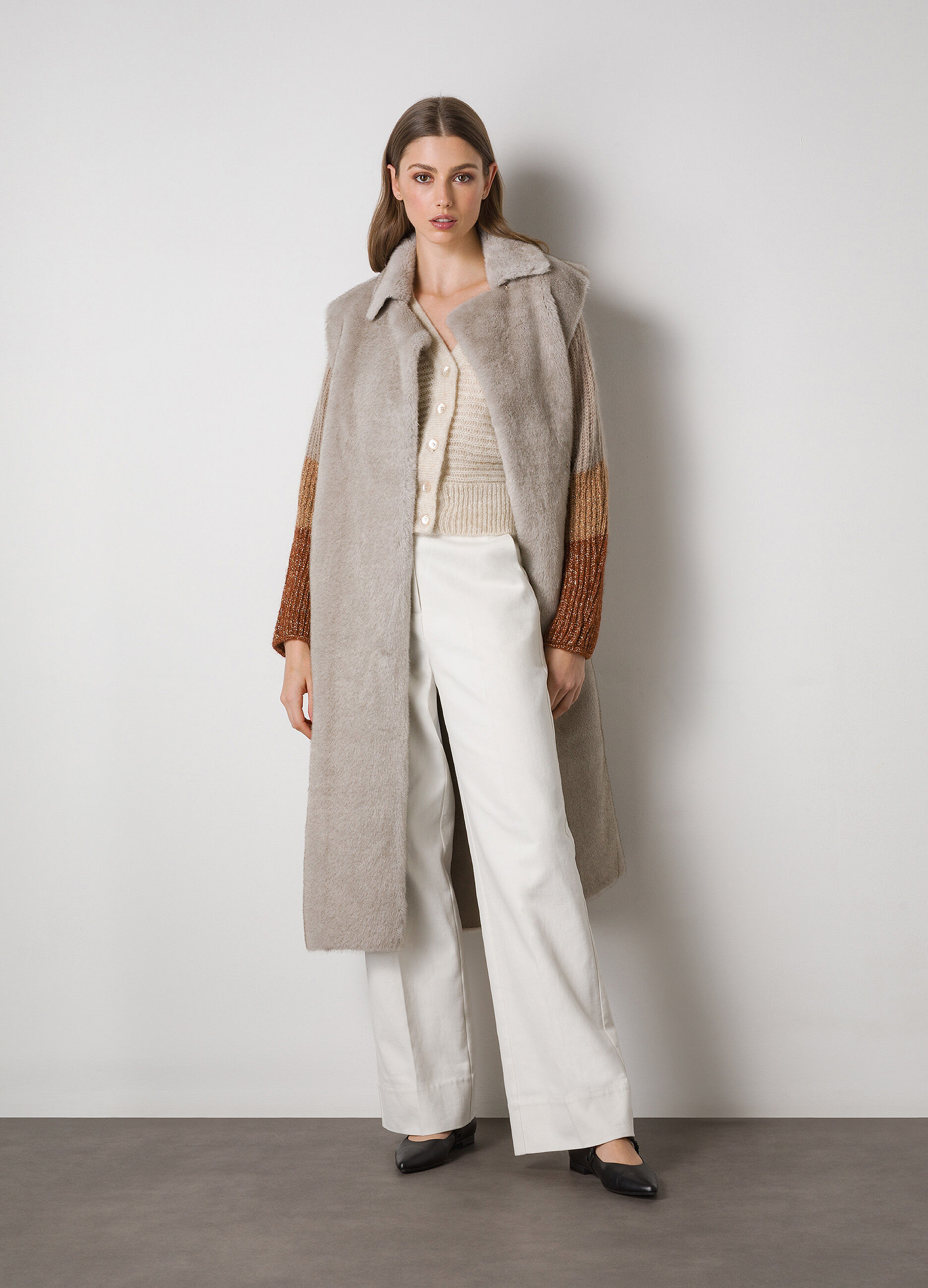 Wool and lurex blend tricot cardigan_0
