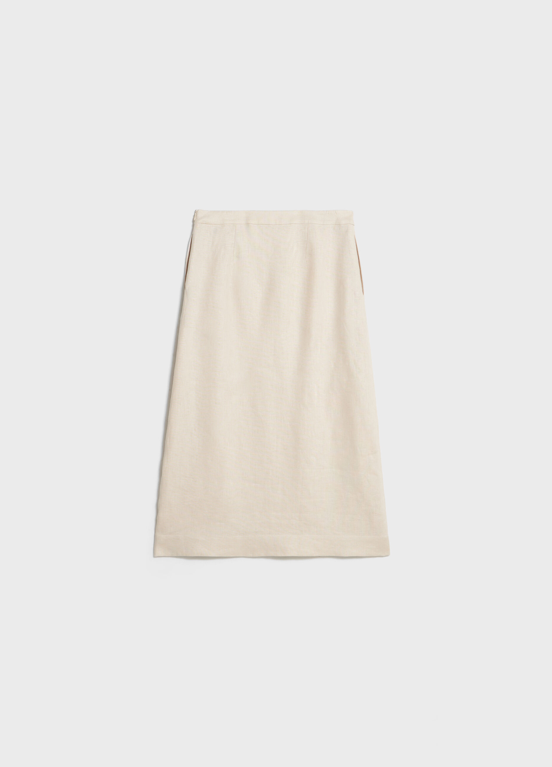 Midi skirt in 100% linen_5