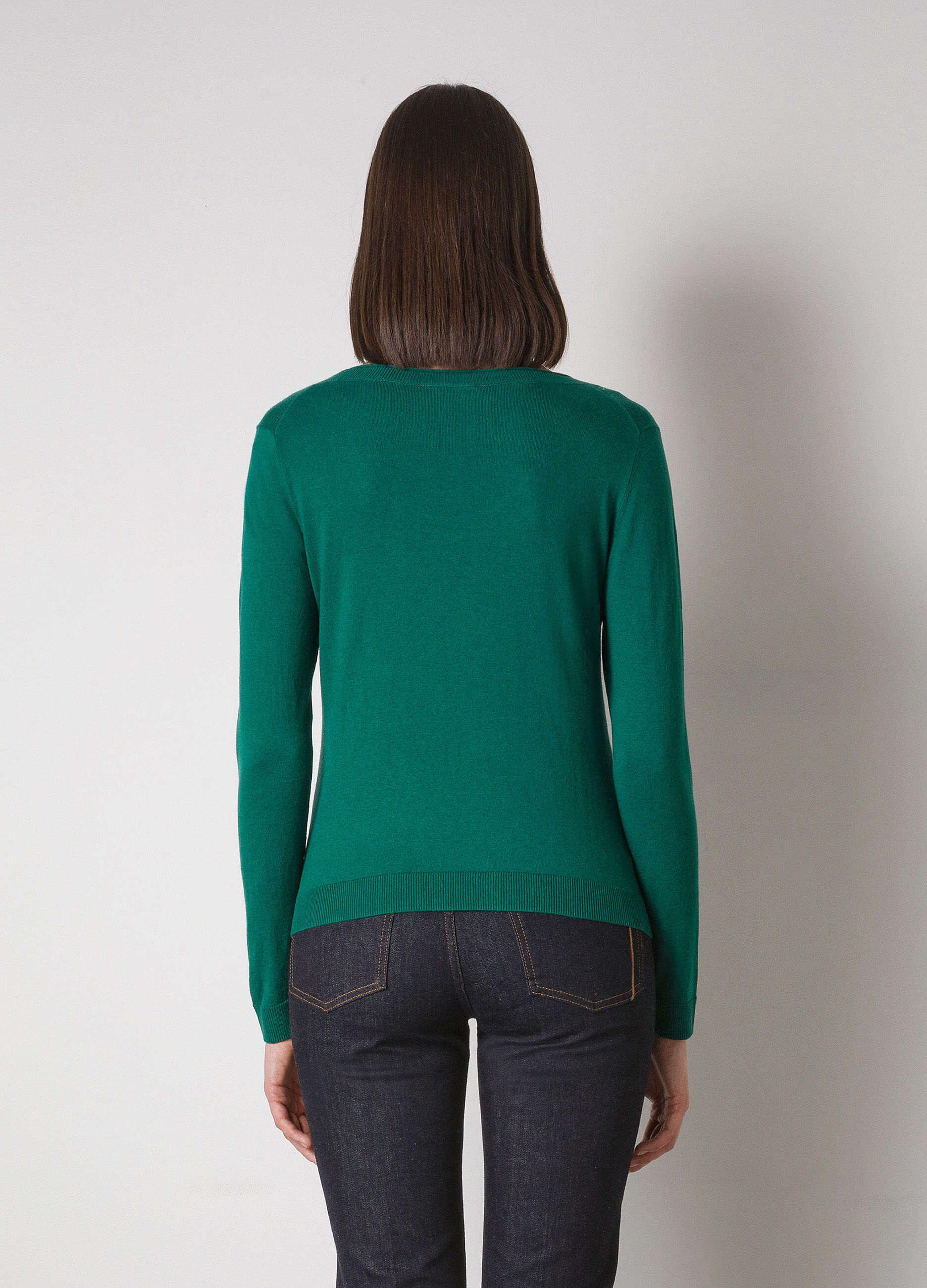 Round-neck silk-blend tricot