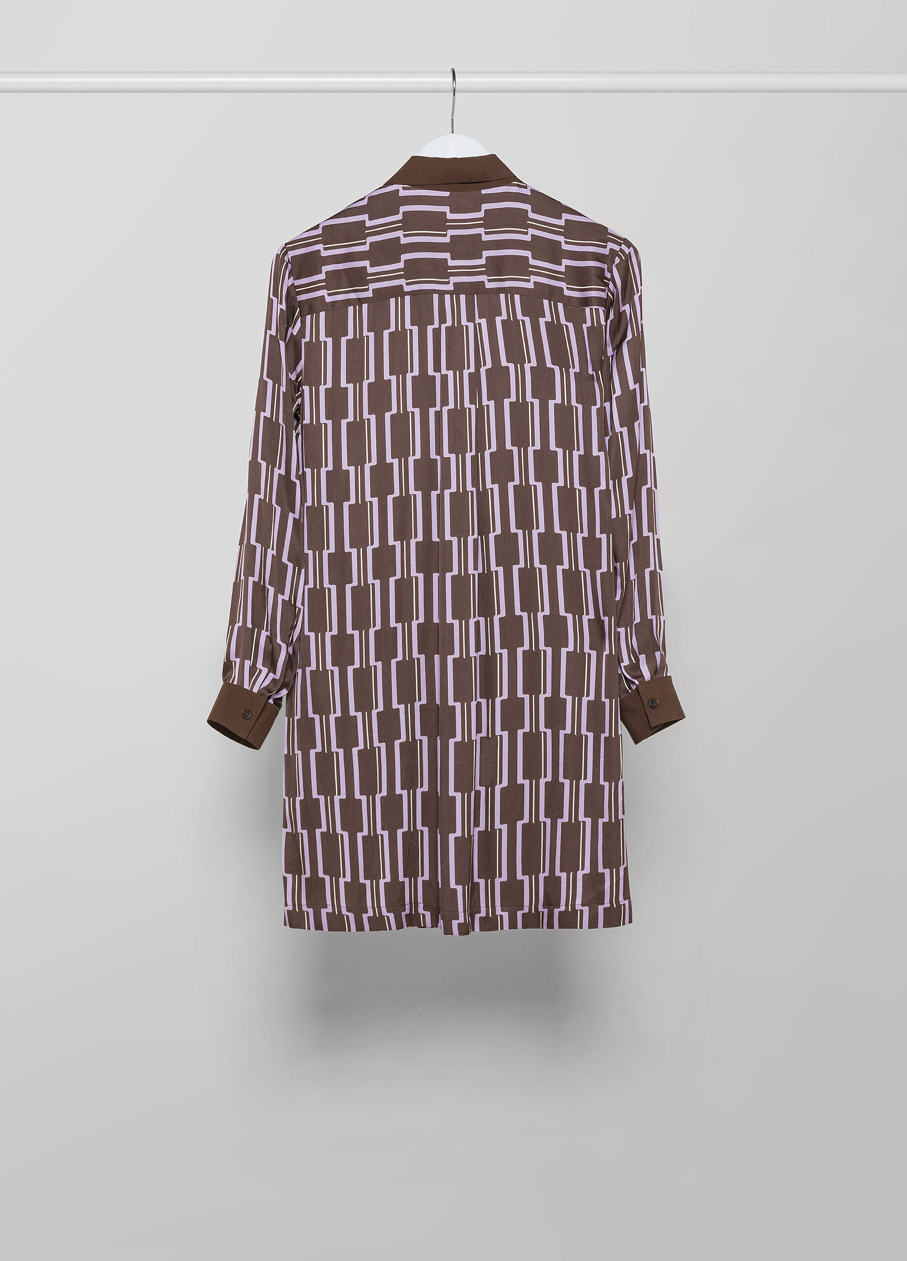Short dress with geometric pattern