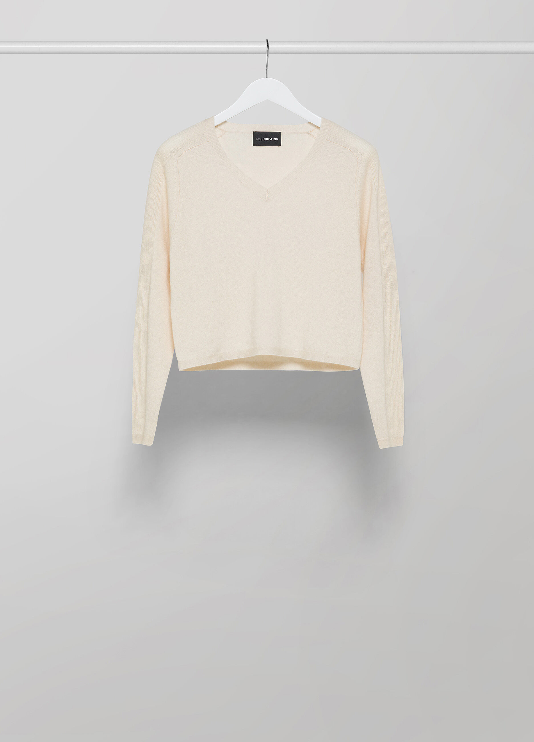 White cashmere blend tricot sweater