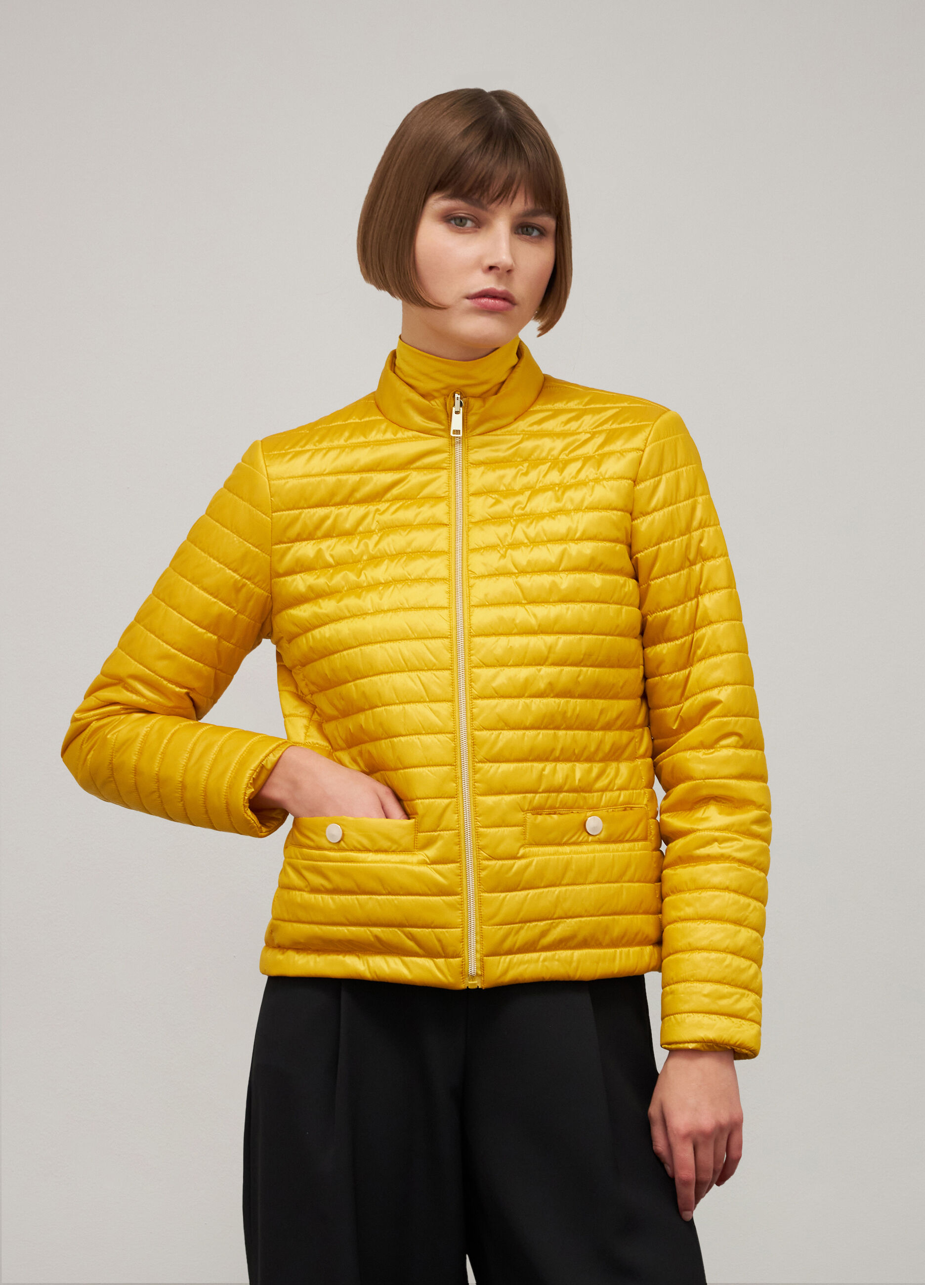 Yellow short padded jacket_1