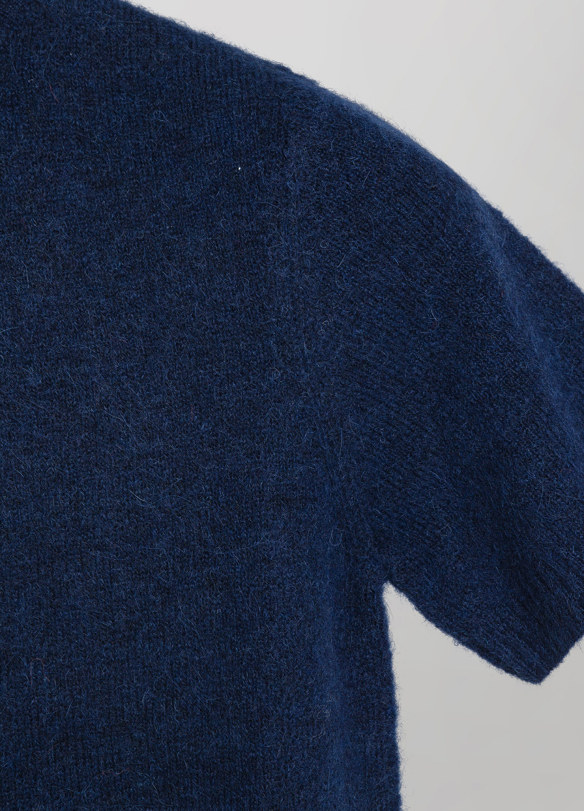 Short-sleeved alpaca wool-blend tricot