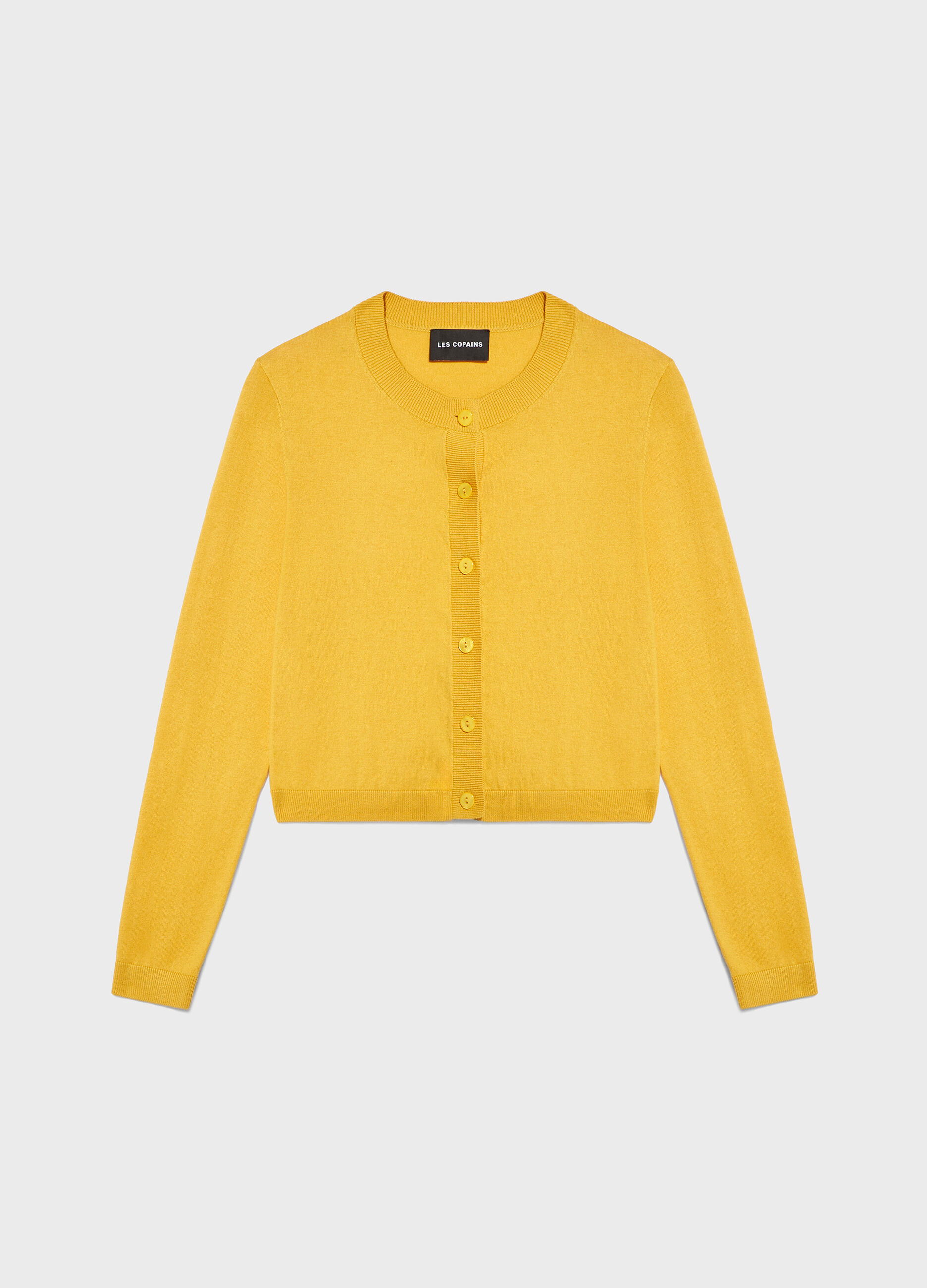 Yellow silk and cotton tricot cardigan_4