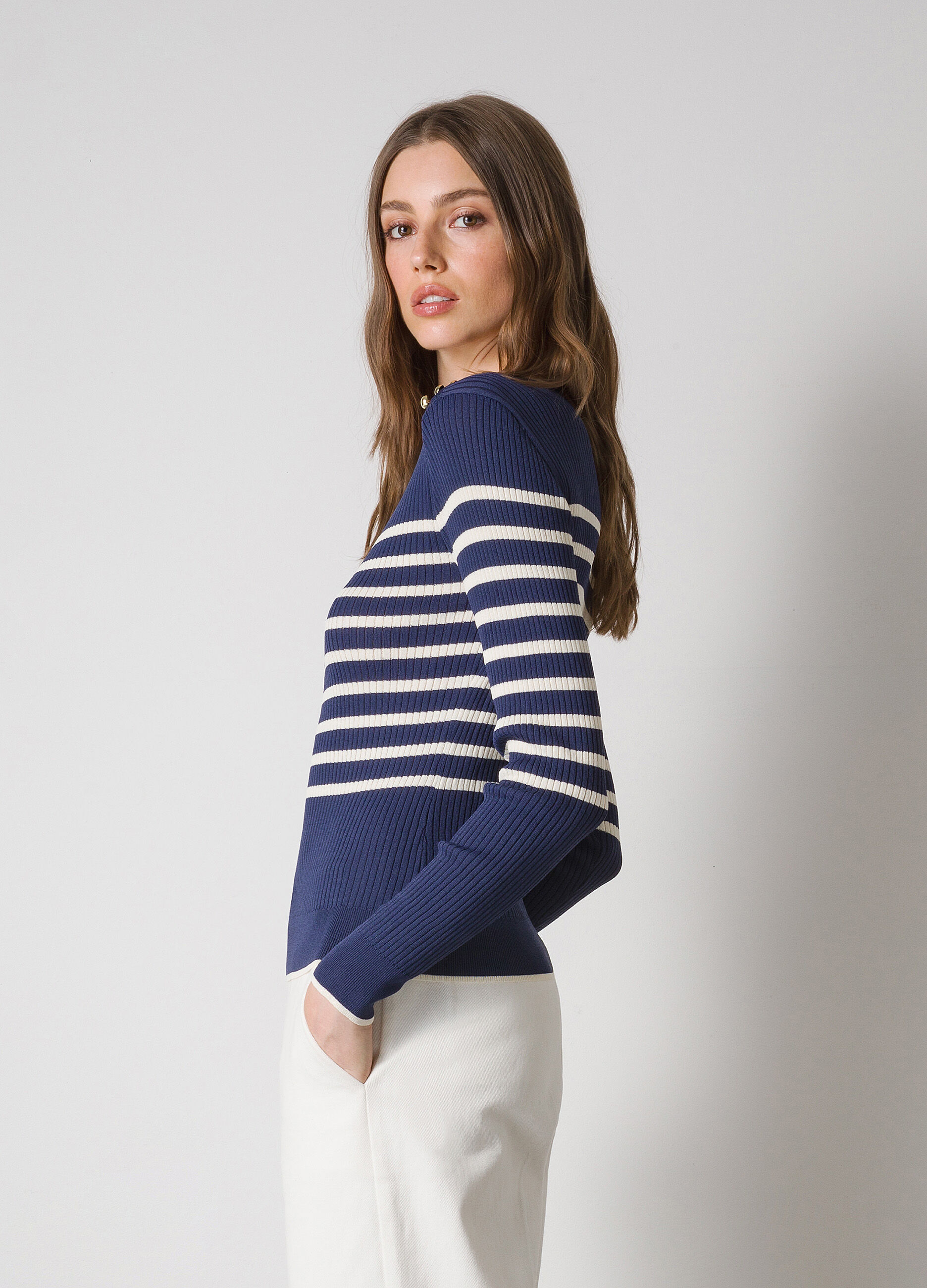Striped ribbed tricot with buttons_3