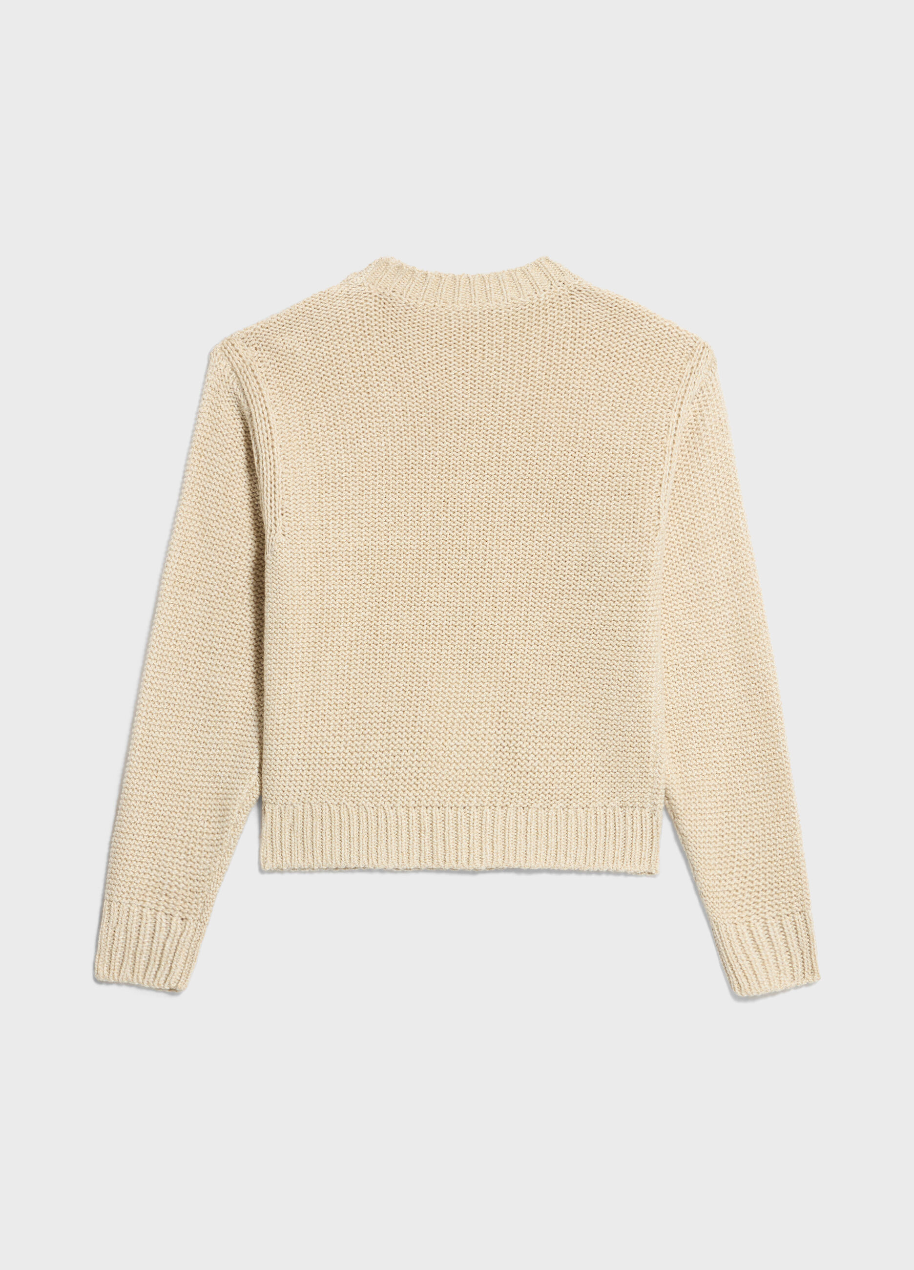 Crew-neck sweater in wool and alpaca blend