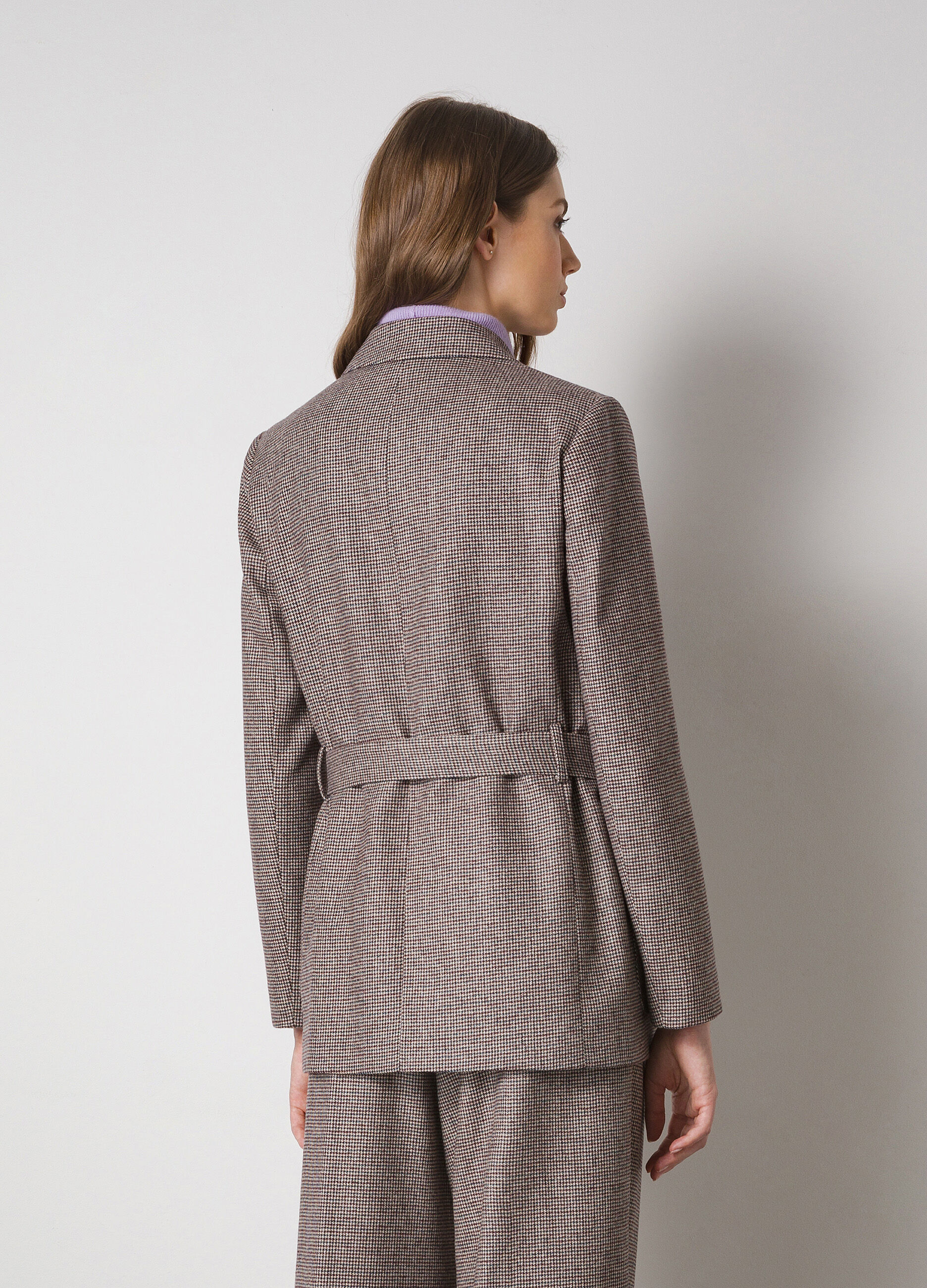 Double-breasted blazer with lapels in wool blend _1