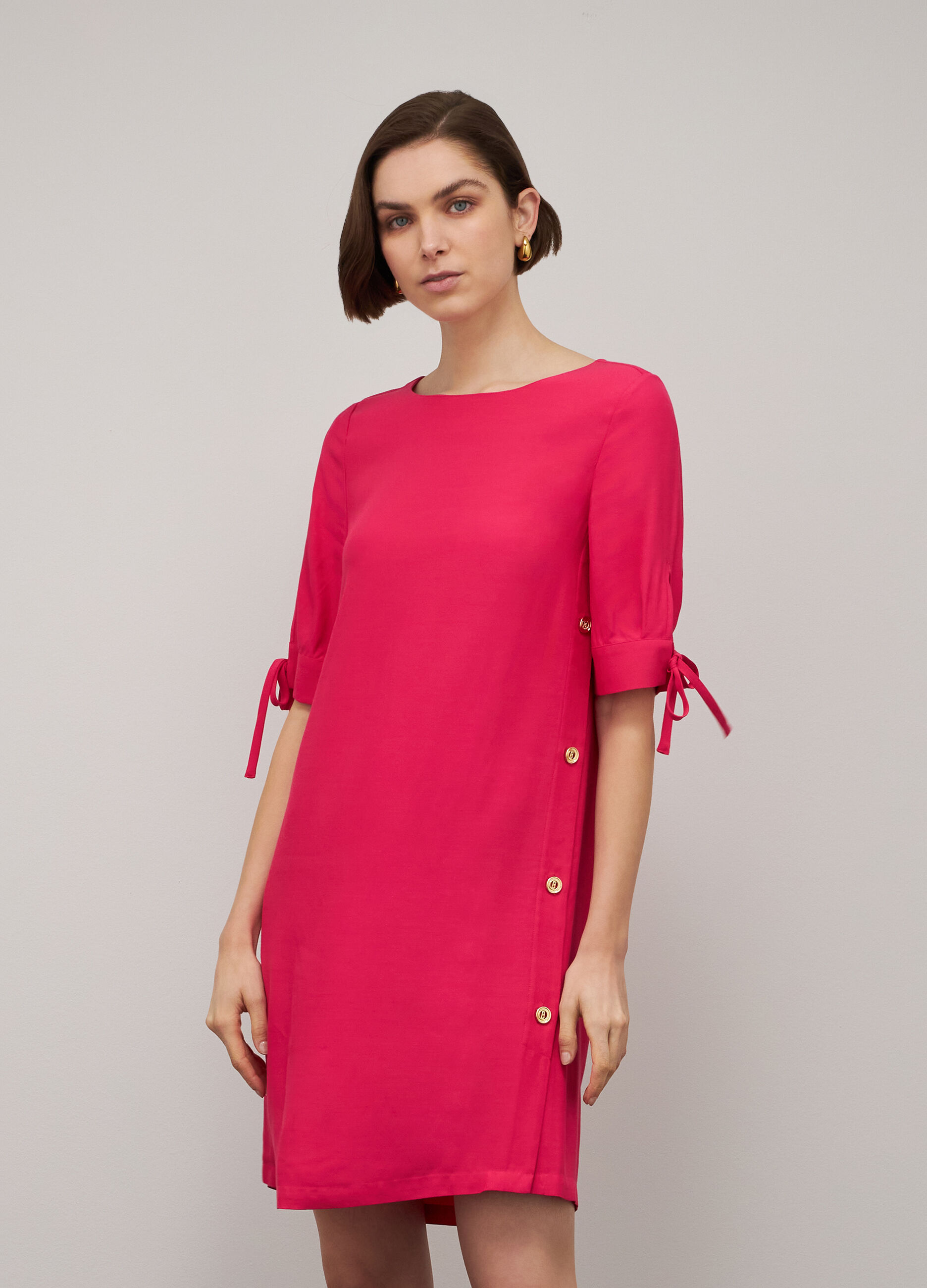 Short pink cady dress