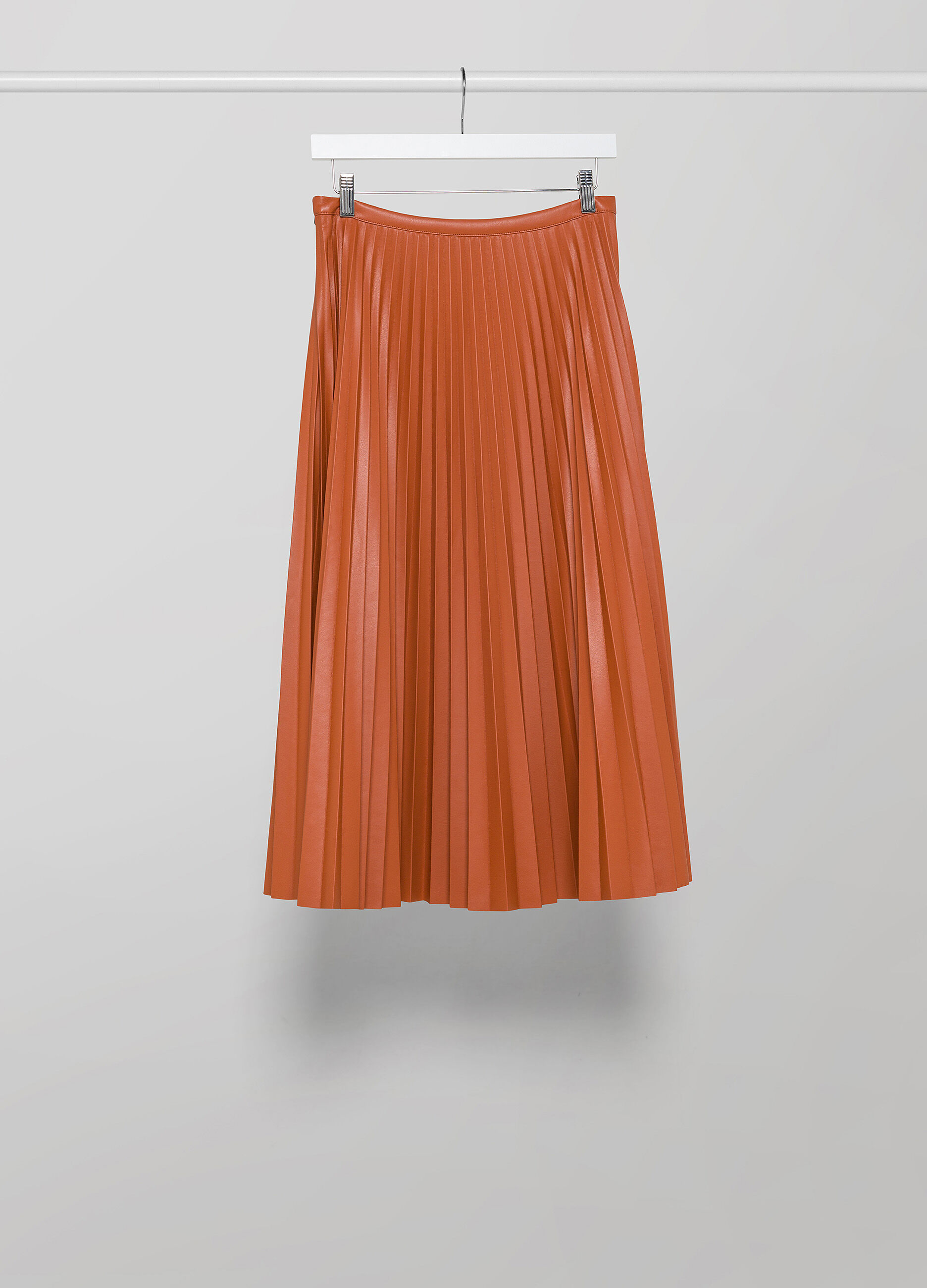 Faux leather pleated skirt