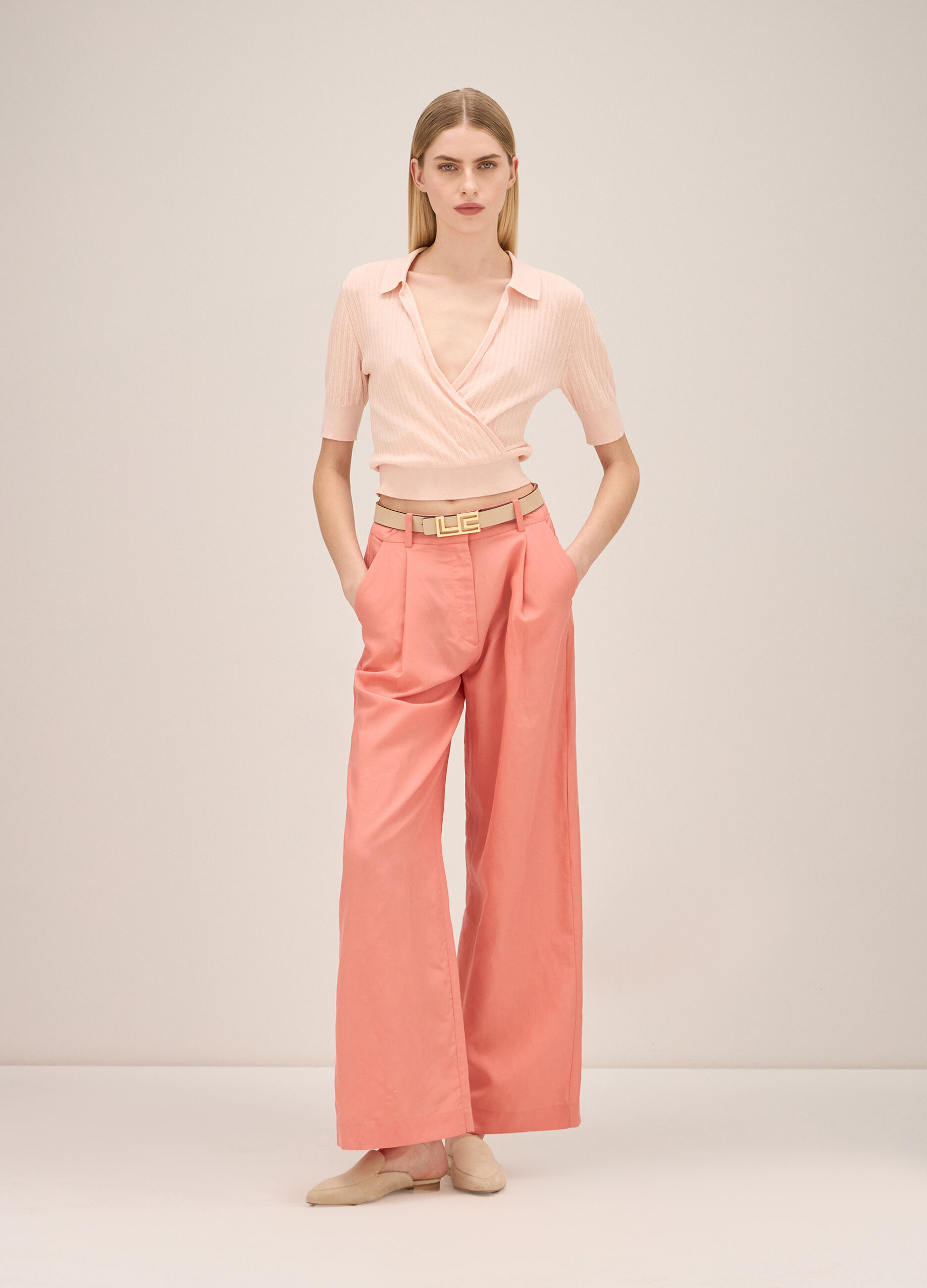 Lyocell and linen trousers_0