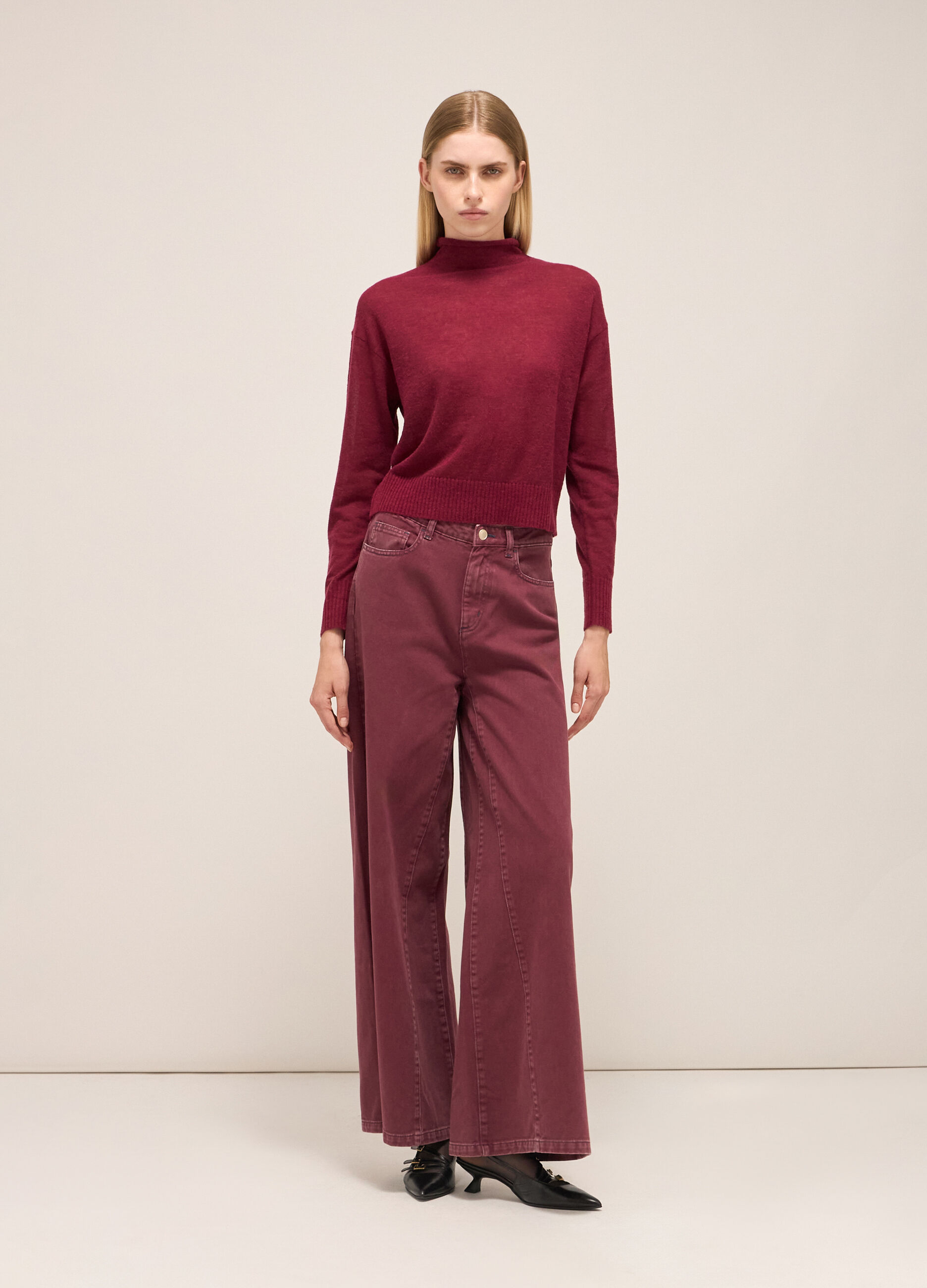 Wide-leg trousers in denim