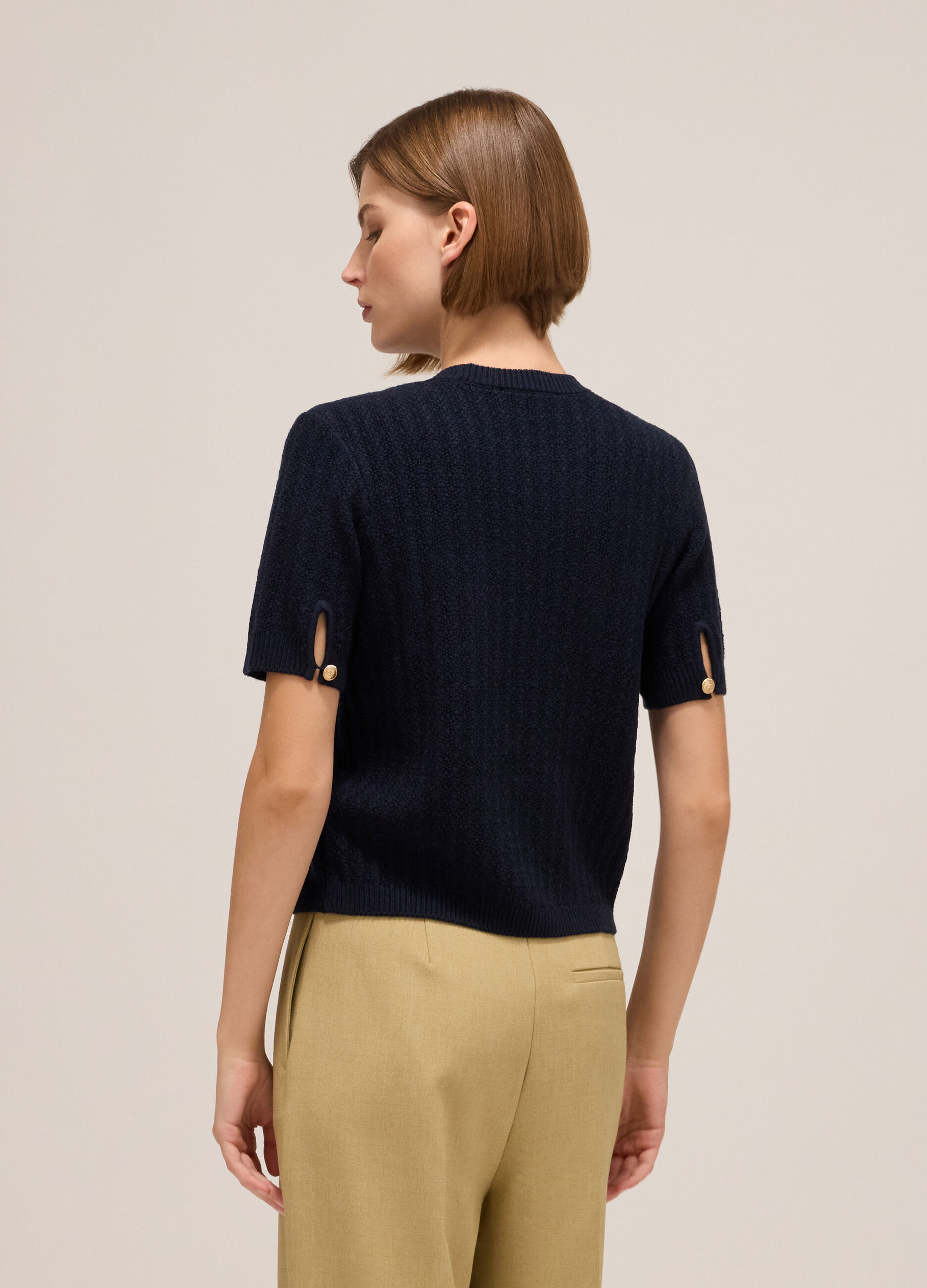 Bouclé-effect knitted top