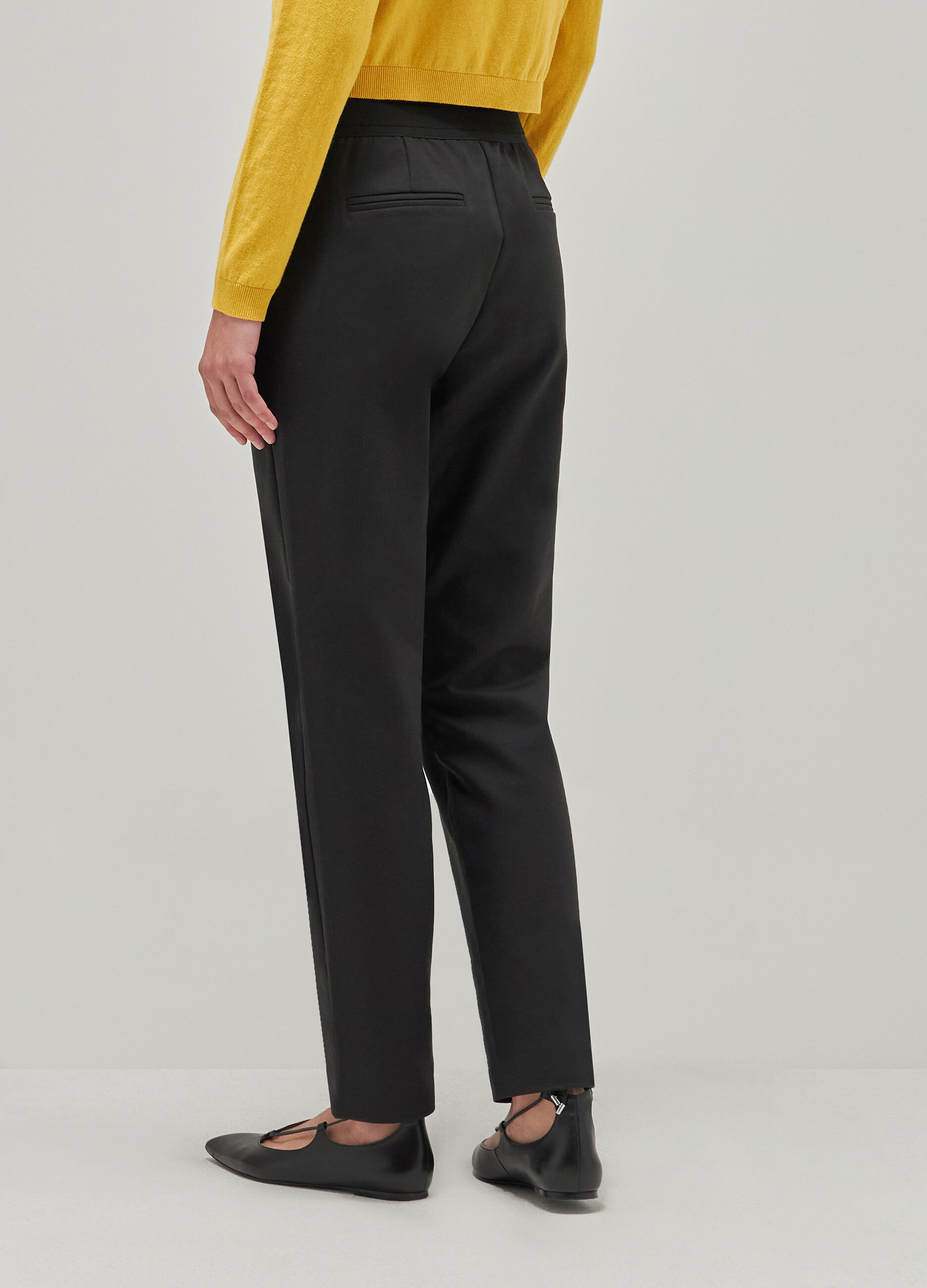 Black cigarette trousers with elastic_2