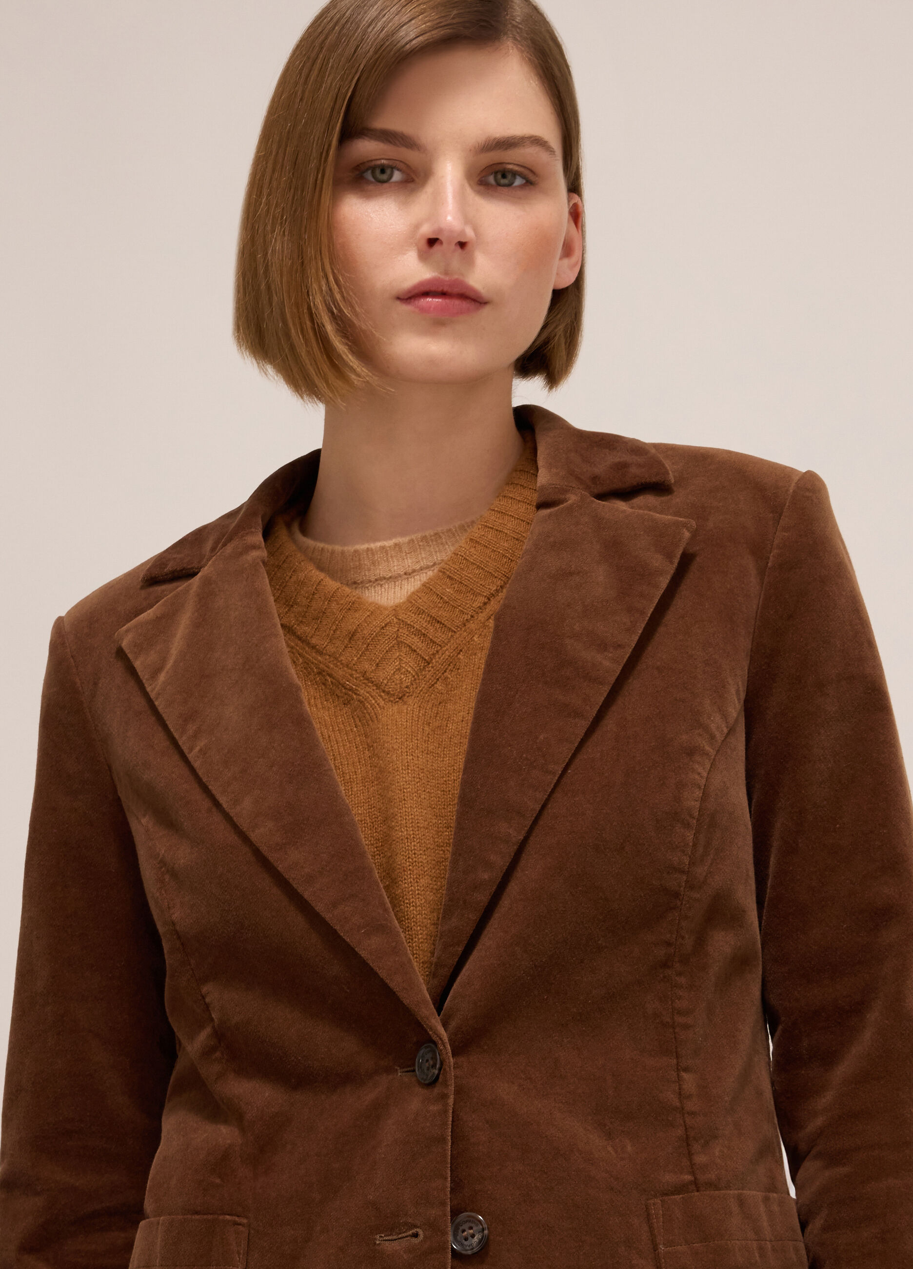 Blazer in stretch velvet