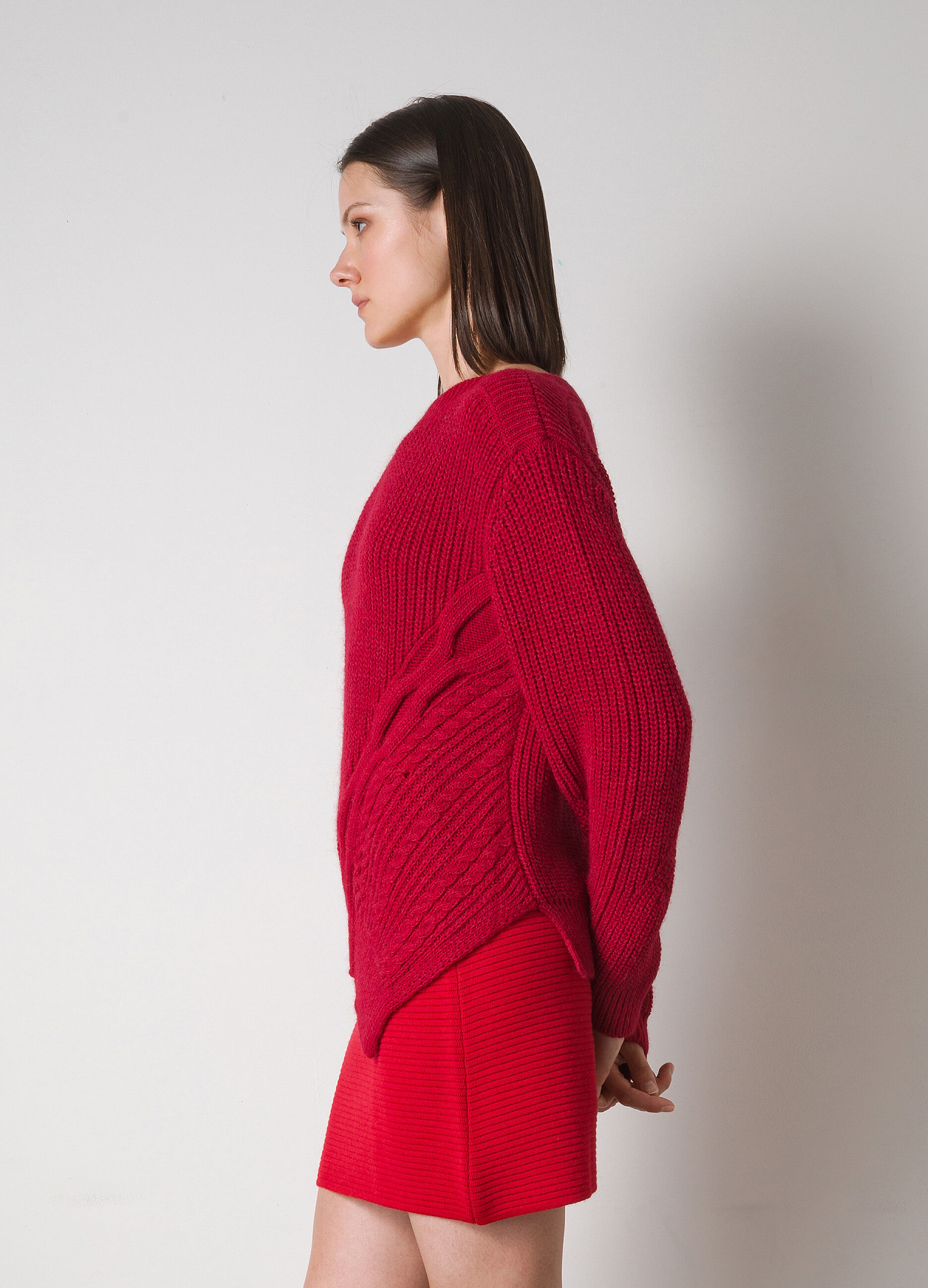 Tricot in wool and alpaca blend with cable design _3
