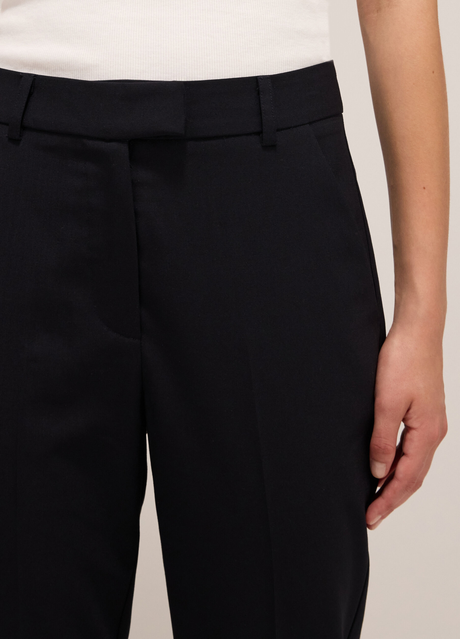 Cigarette trousers in wool blend