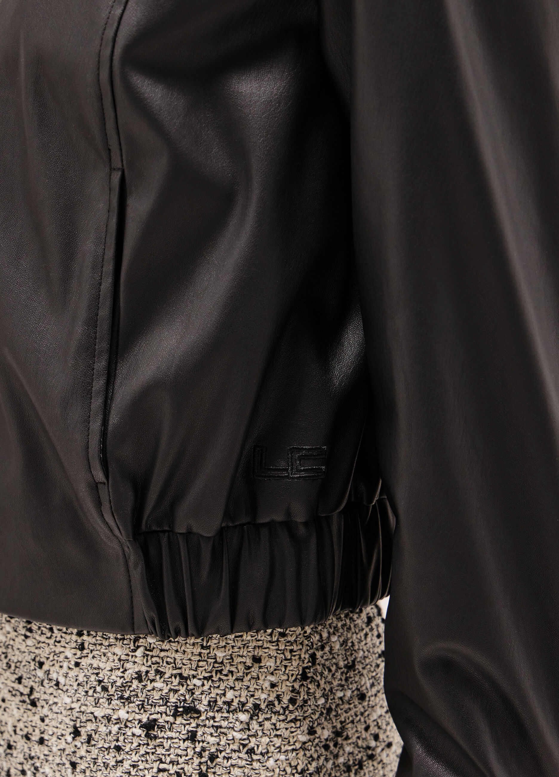 Cropped bomber jacket in eco-leather_3