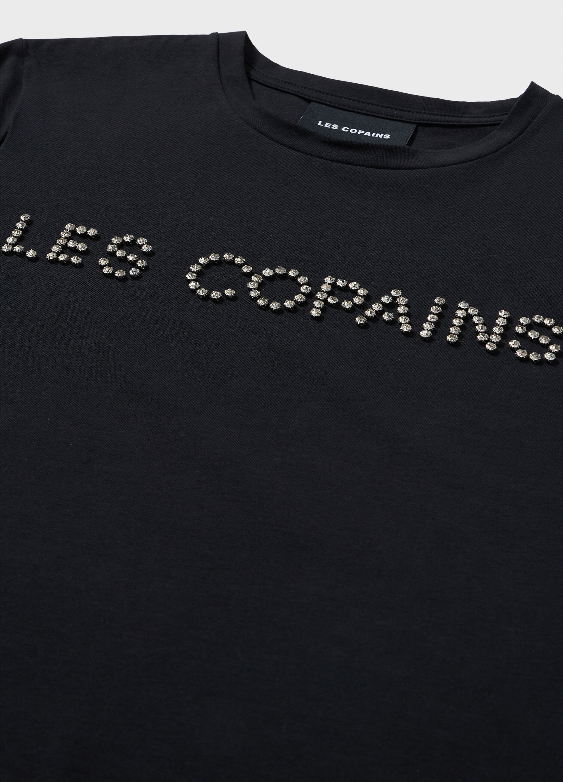 Short-sleeved T-shirt with diamantés