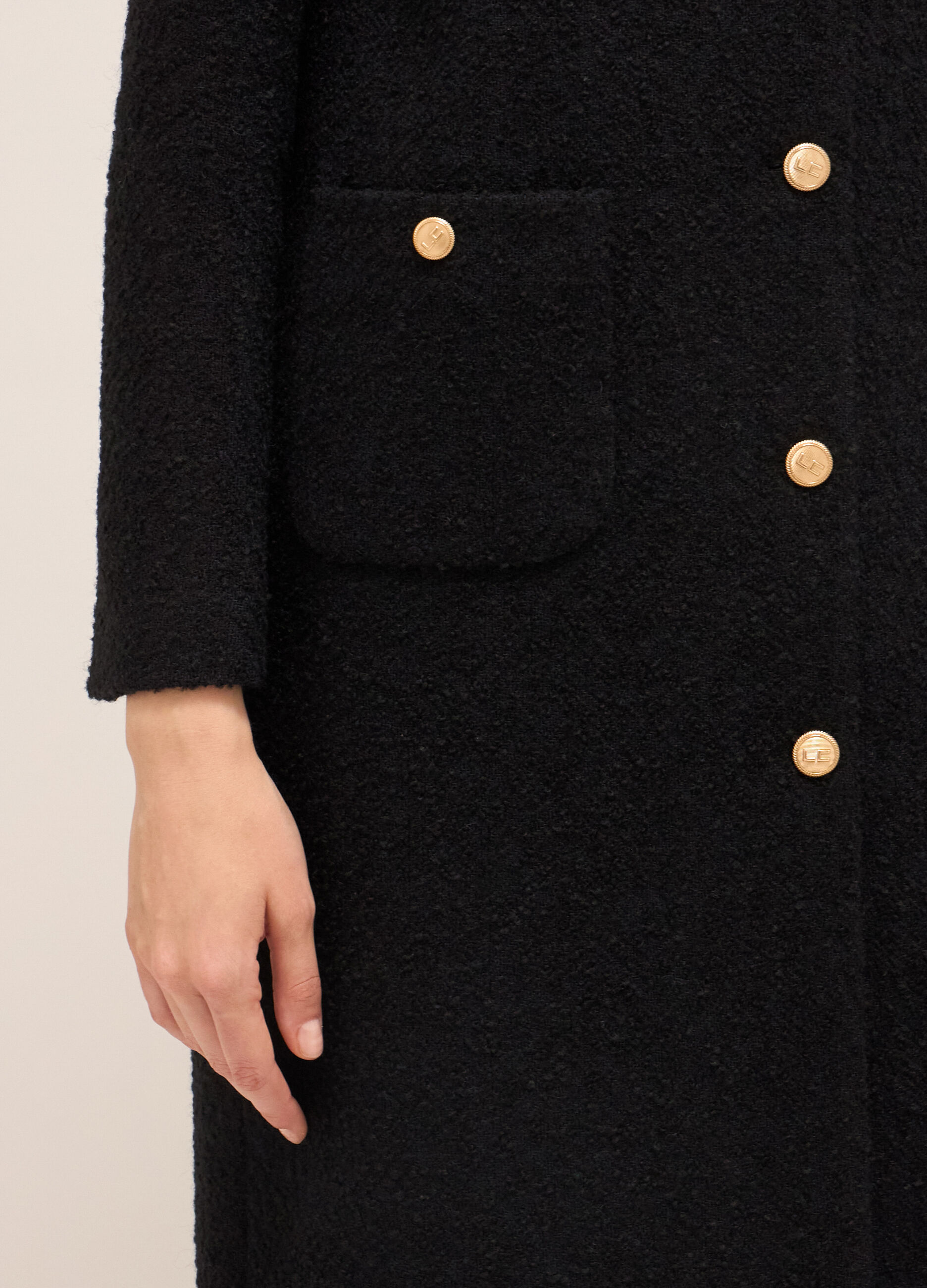 Coat in bouclé wool blend