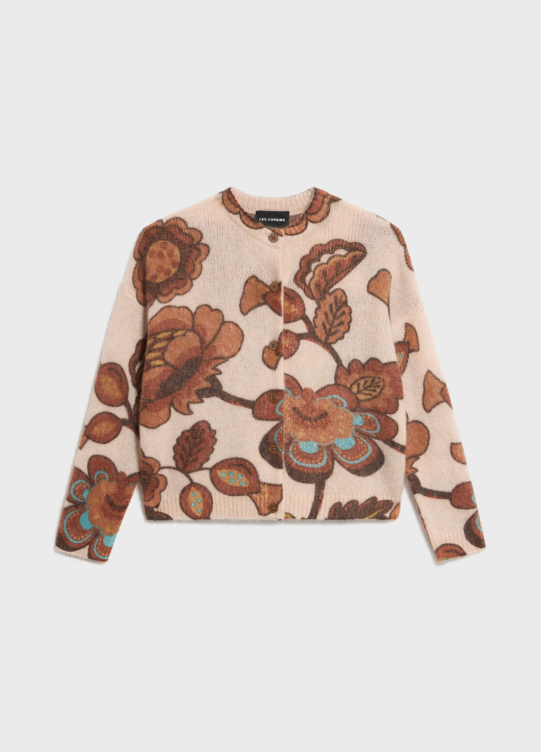 Knitted cardigan with print
