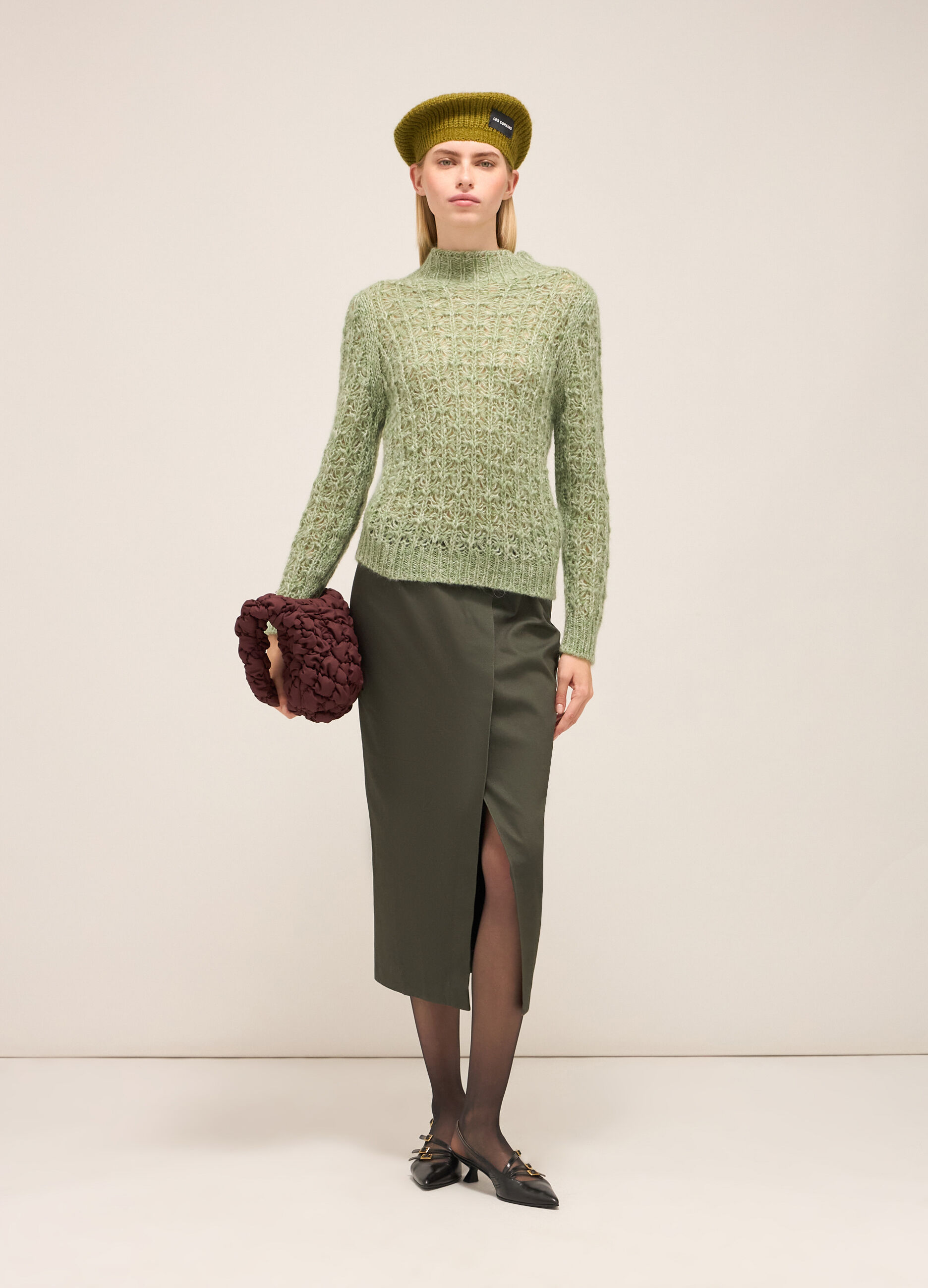 Gros pull en mohair mélangé