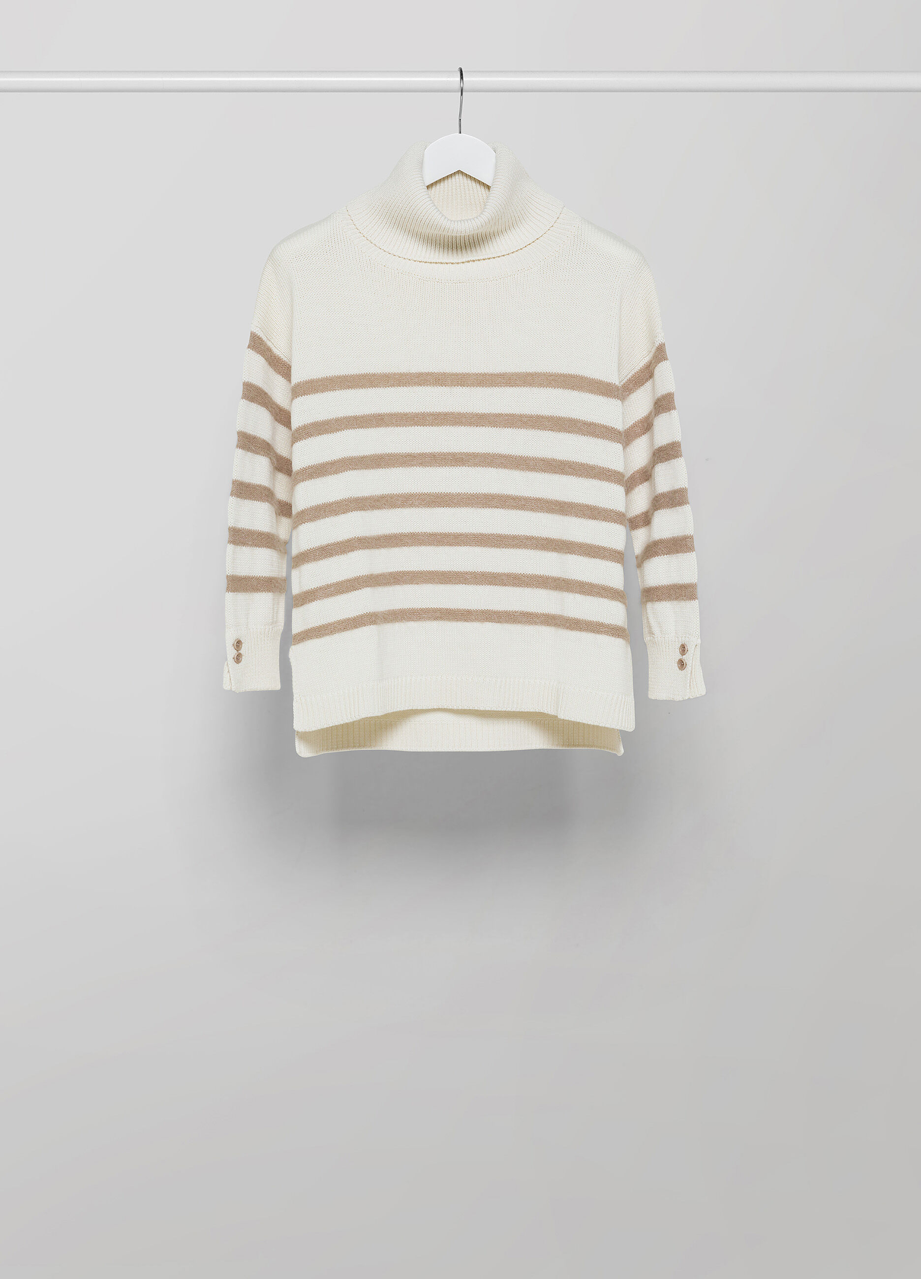 Striped pullover in virgin wool blend _4