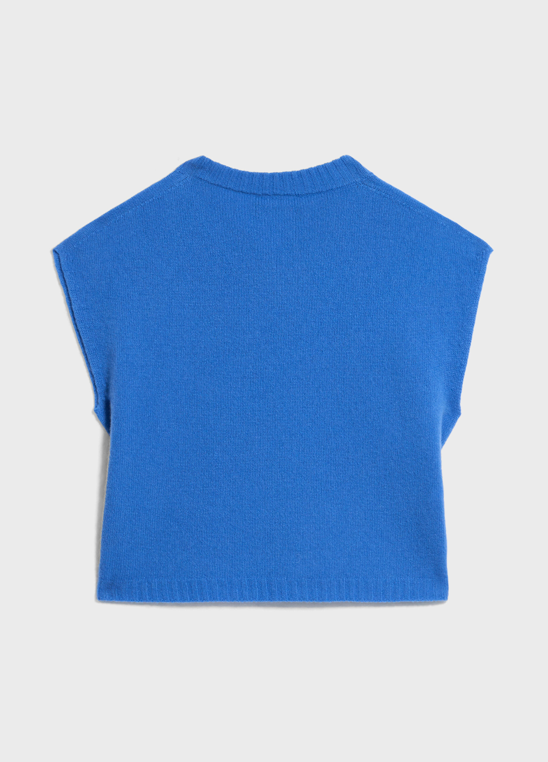 Knitted gilet in cashmere and merino wool