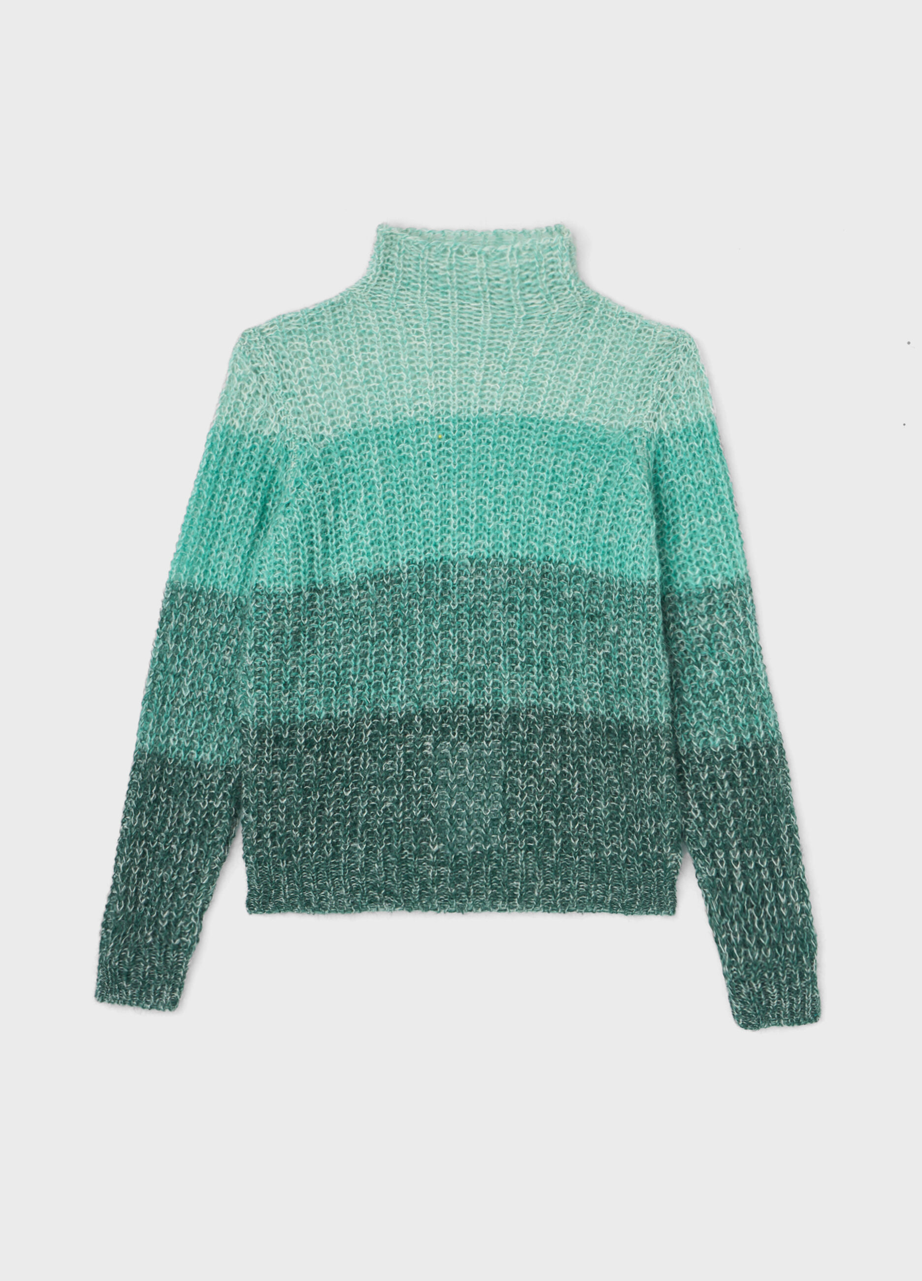 Turtle-neck sweater in mohair blend mélange 