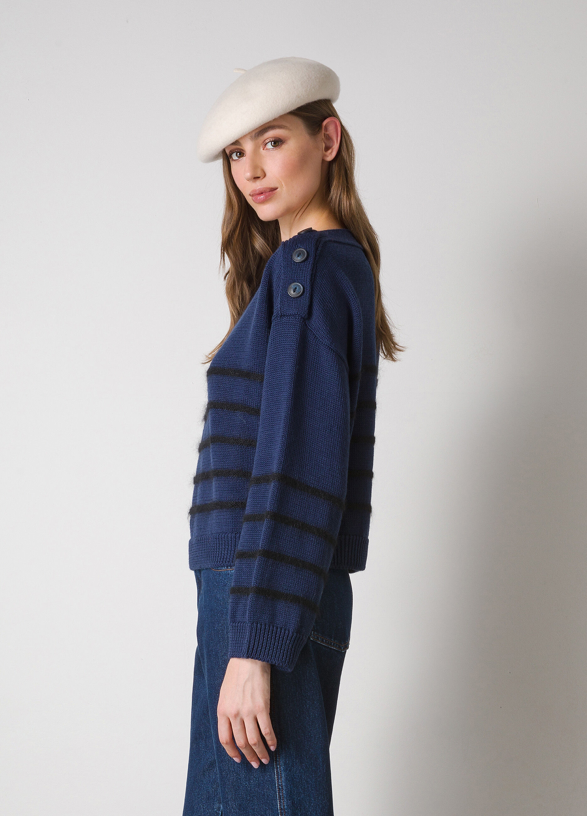 Striped pullover in virgin wool blend_3
